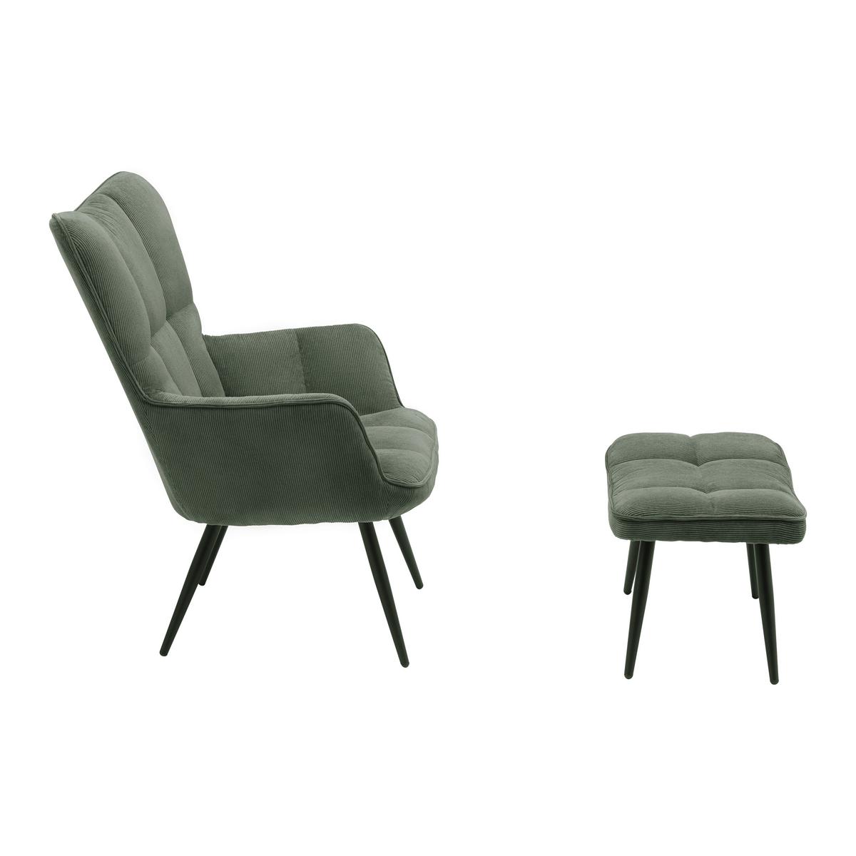 Sessel Alex Grün - Schwarz/Grün, MODERN, Textil/Metall (68/100/78cm) - Based