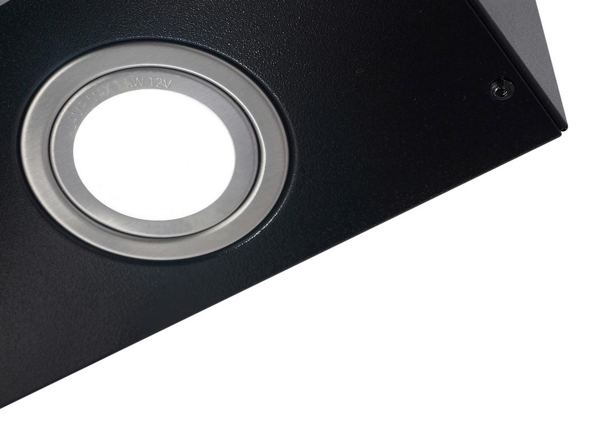 Dunstabzugshaube Lora Schwarz B: ca. 59,5 cm - Schwarz, Trend, Glas/Metall (59,5/74,8–109,5/38,5cm) - Respekta