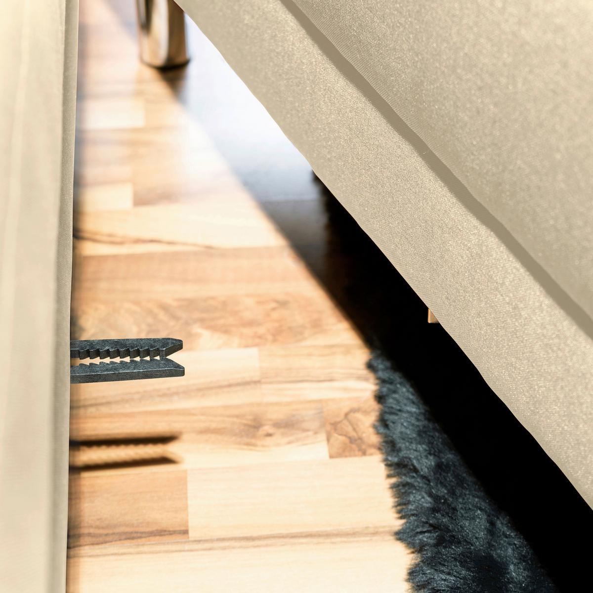 ECKSCHLAFSOFA JUST FASHION - Chromfarben/Beige, KONVENTIONELL, Textil/Metall (152/230cm) - Max Winzer