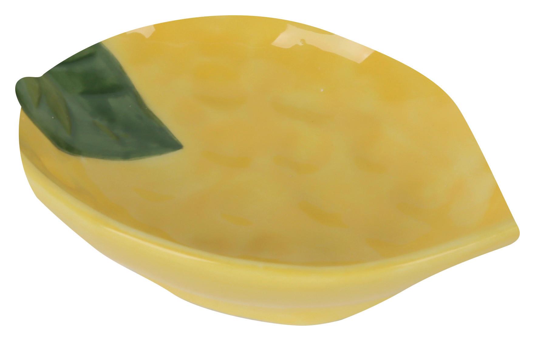 Dekoteller Konsti Grün/Hellgelb - Hellgelb/Grün, Keramik (13,5/3,5/9,5cm) - Mömax