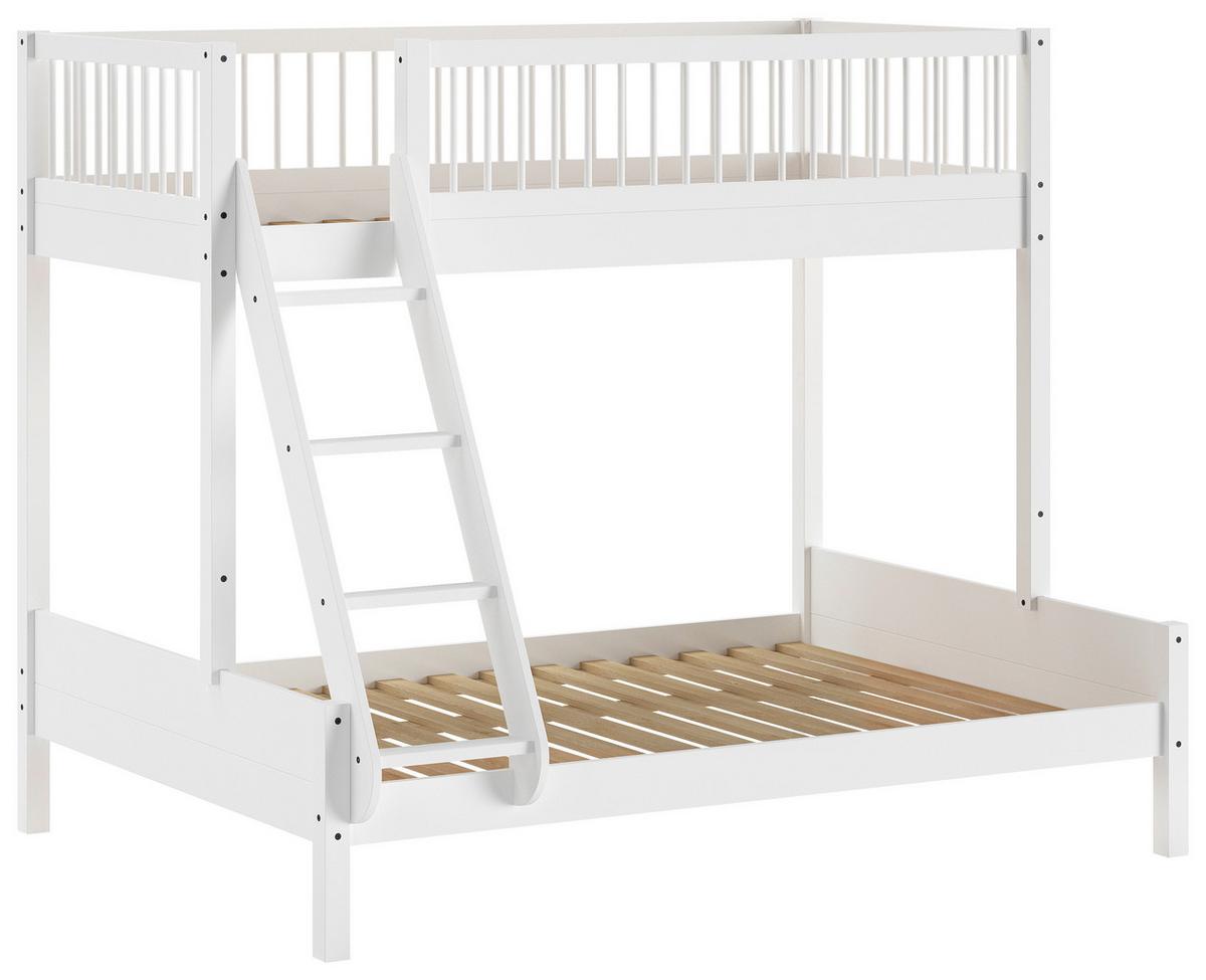 Etagenbett FORREST Weiß ca. 90/140x200cm Echtholz - Naturfarben/Weiß, MODERN, Holz (90/140/200cm) - Vipack