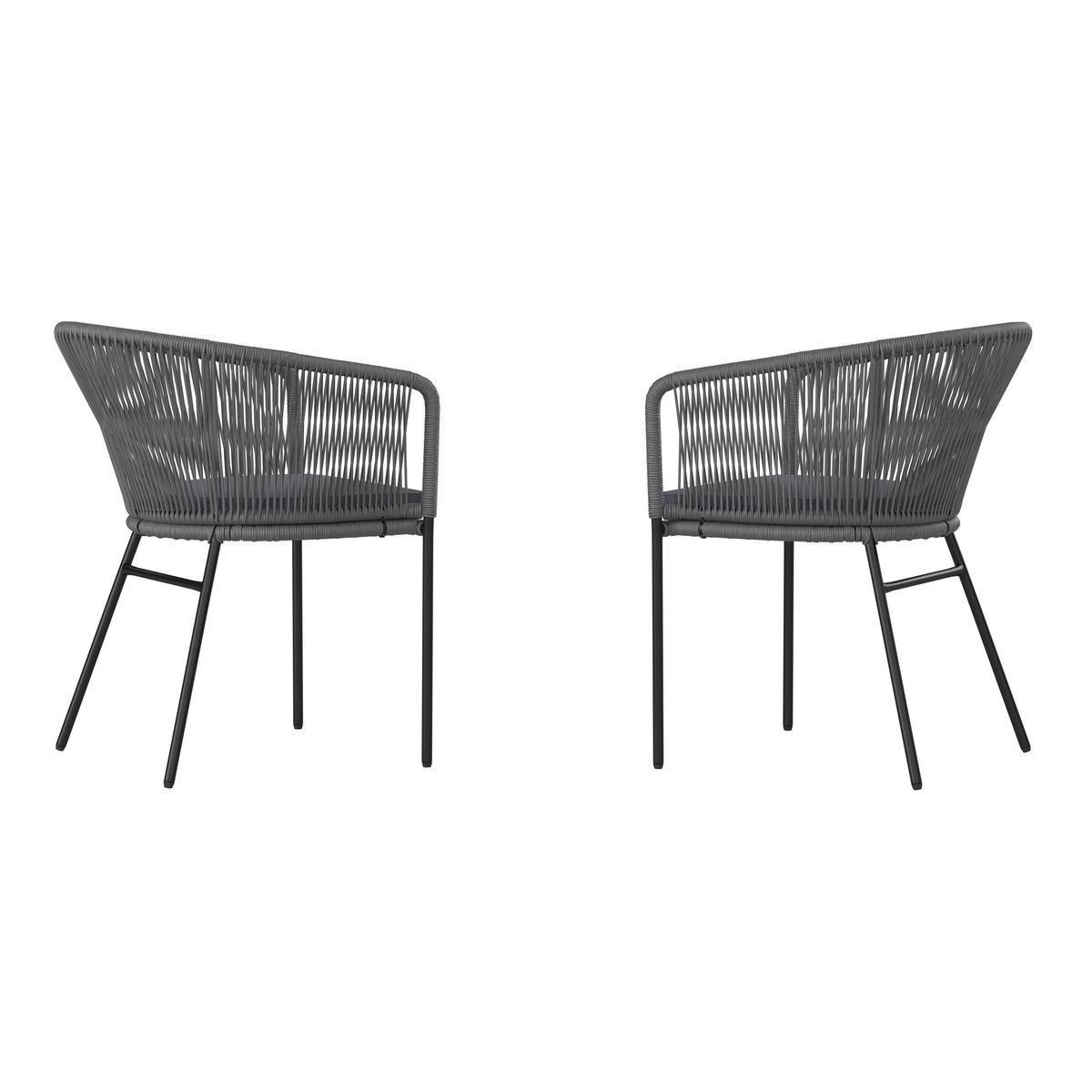 ZESTAW FOTELI OGRODOWYCH MALMEDY - czarny/szary, Modern, metal/tkanina (56/72/59cm) - Ambia Garden