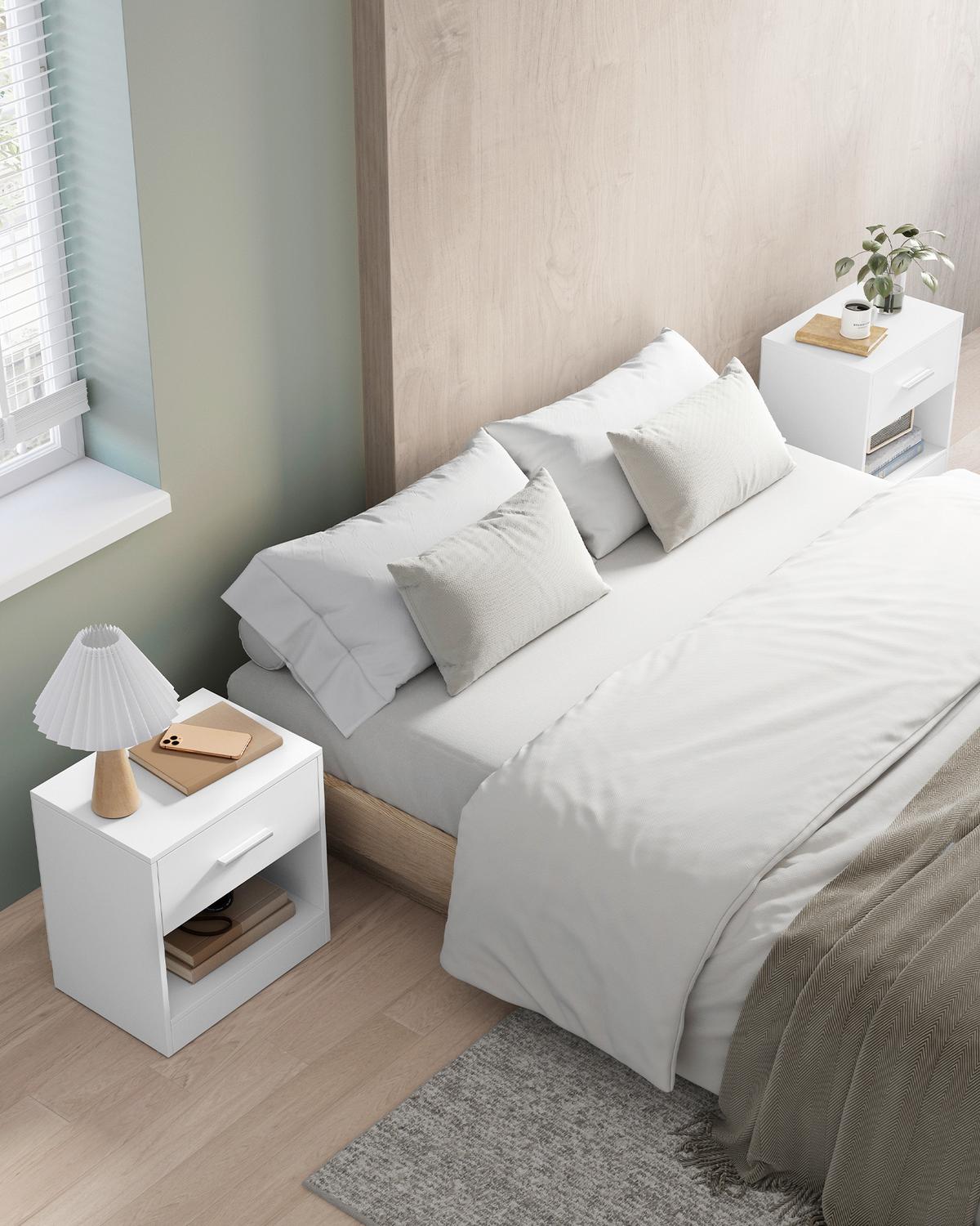 NACHTKÄSTCHENSET NIGHTSTAND - Weiß, MODERN, Holzwerkstoff (39/41/28cm) - MID.YOU