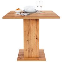 Masă sufragerie Sigmund - alb/culoare lemn stejar, Konventionell, material pe bază de lemn (79,5/74/79,5cm) - Based