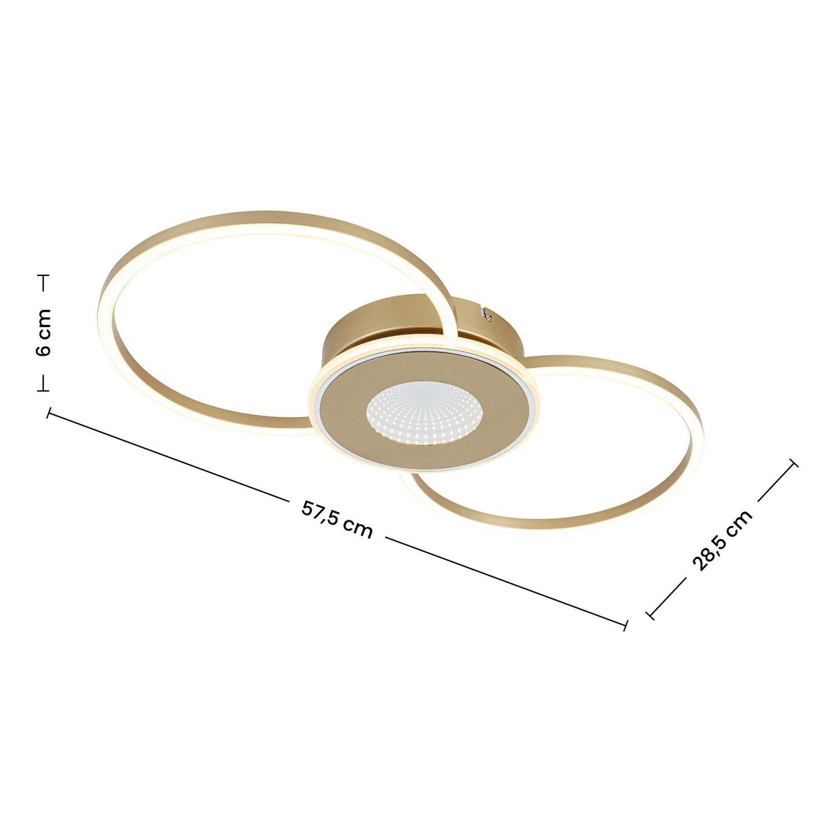 Stropna Led-svetilka Alexander - barve kroma/barve kapučina, Moderno, kovina/umetna masa (28,5/57,5/6cm) - Mömax