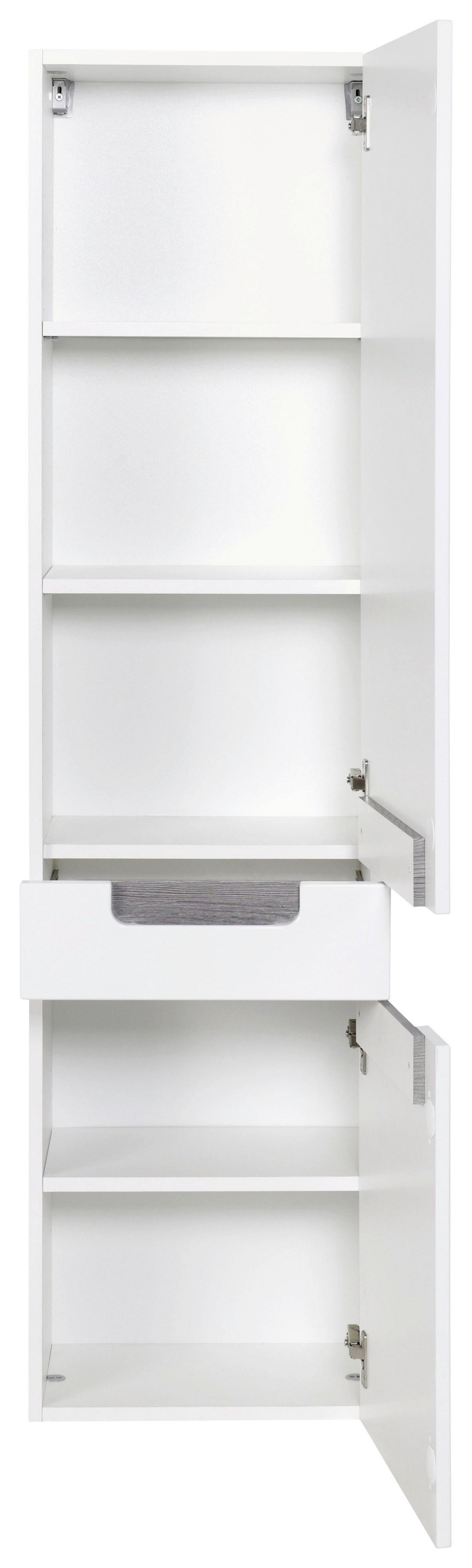 Hochschrank in Weiss/ Eichefarbe 'Siena' - Eichefarben/Weiß, MODERN, Holzwerkstoff (40/154/27cm) - Held