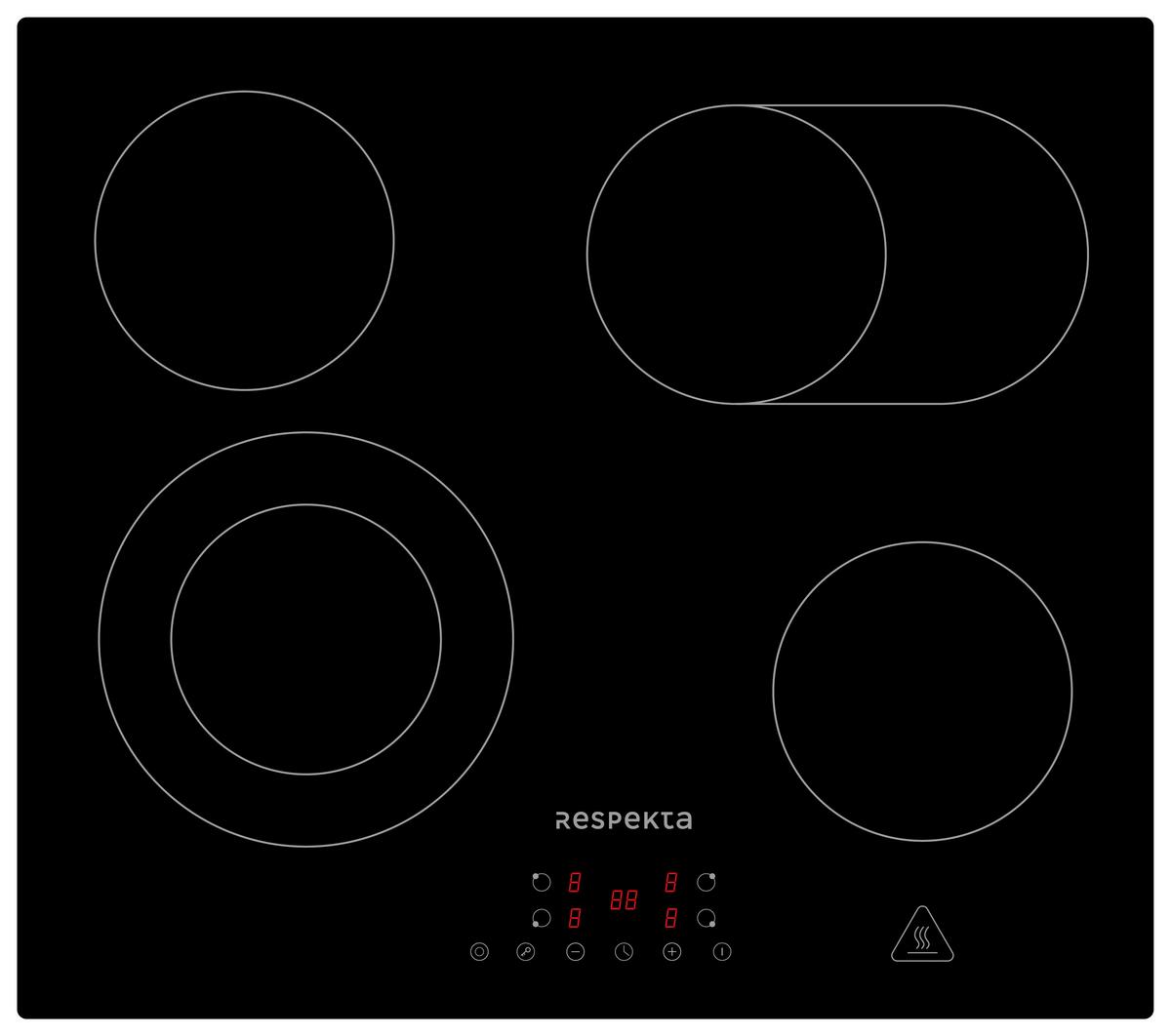 Backofenset DigiSet8BS5500 ca. 59,5/59/54,2 cm Edelstahl - Edelstahlfarben/Schwarz, Trend, Glas/Metall (59,5/59/54,2cm) - Respekta