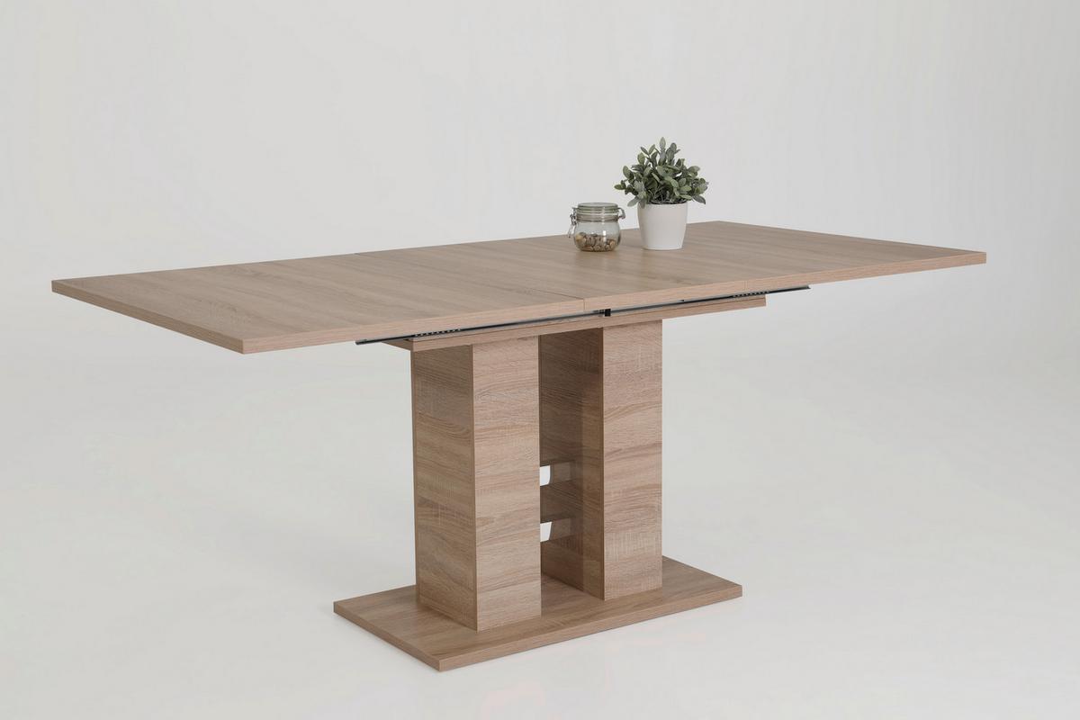 TISCHGRUPPE PAULA III G - Schlammfarben/Edelstahlfarben, MODERN, Holzwerkstoff/Textil (140 - 220/76/90cm) - MID.YOU