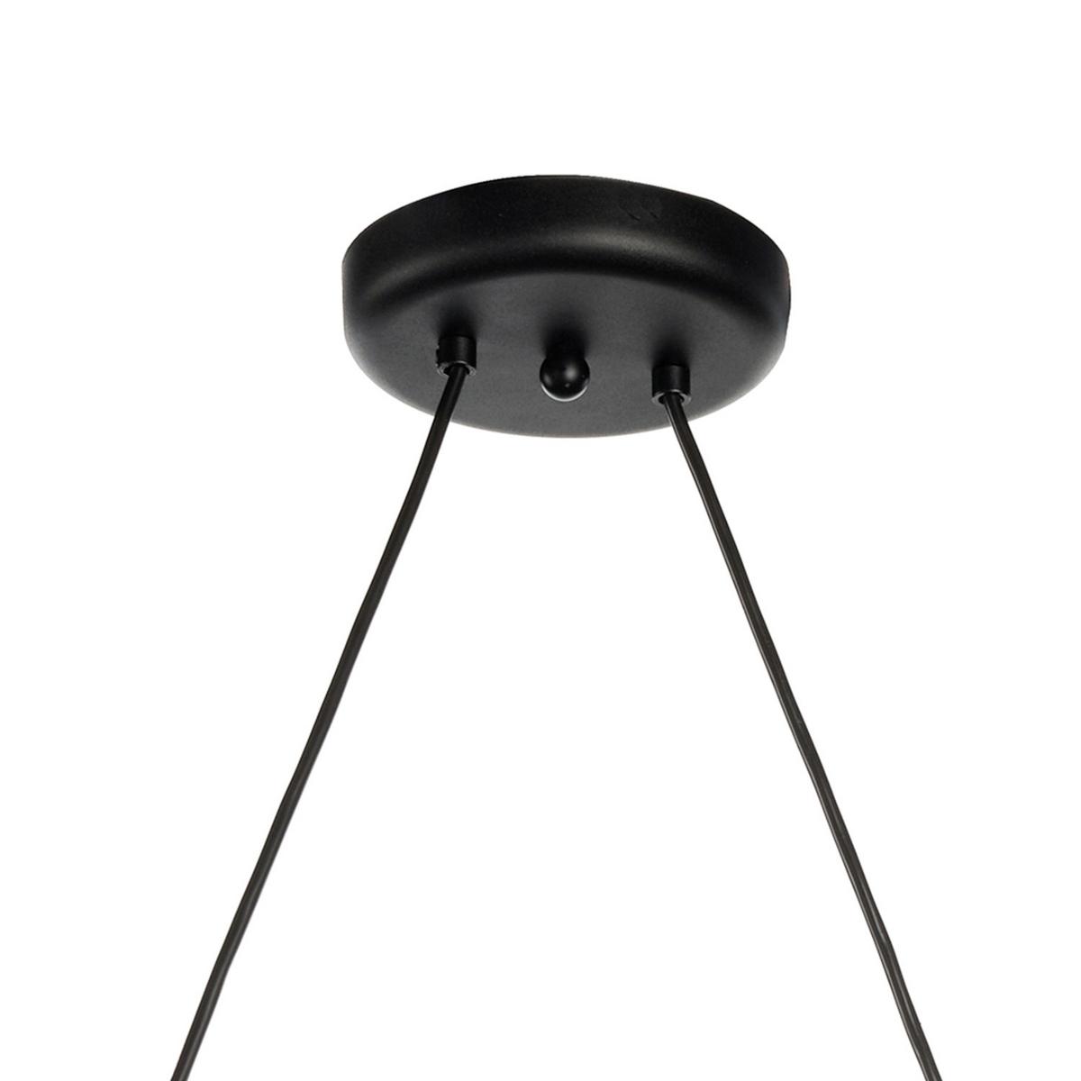Hängeleuchte Baldo Schwarz/Braun max. 22 Watt - Hellbraun/Schwarz, Basics, Holz/Metall (60/24/90cm)