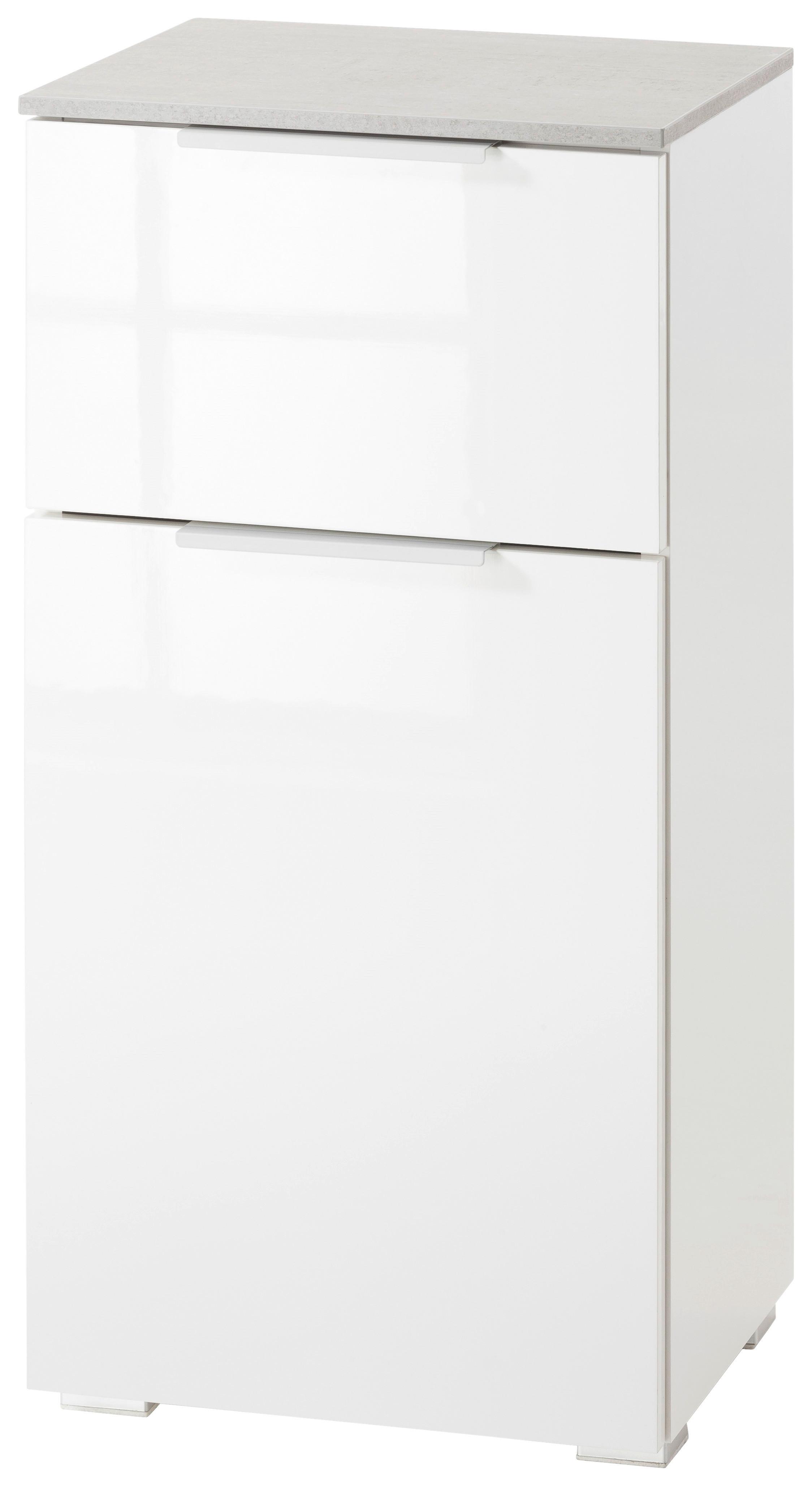 Unterschrank in Weiß/Grau - MODERN, Holz/Holzwerkstoff (40/82/35cm) - Premium Living