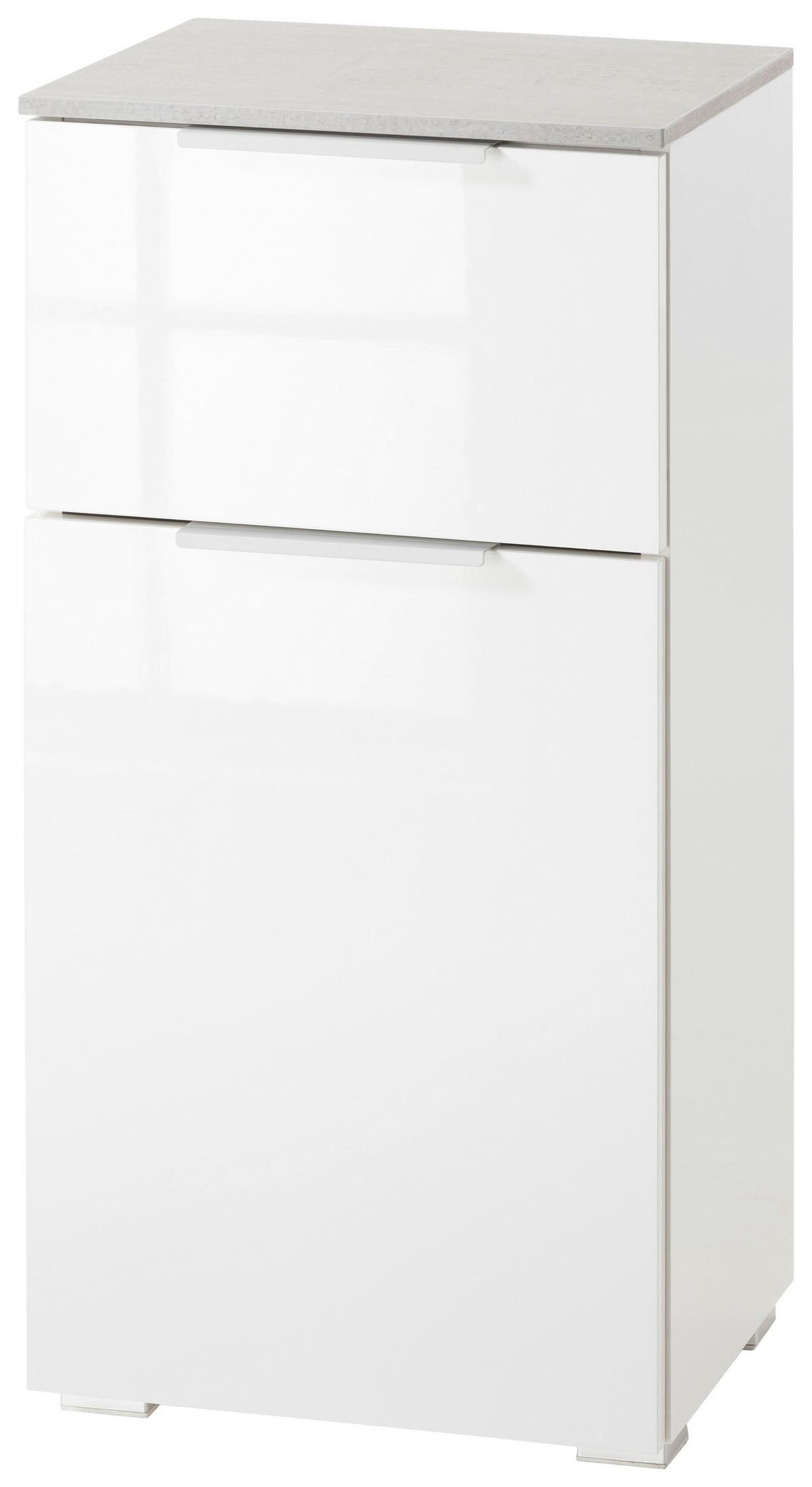 Unterschrank in Weiß/Grau - MODERN, Holz/Holzwerkstoff (40/82/35cm) - Premium Living