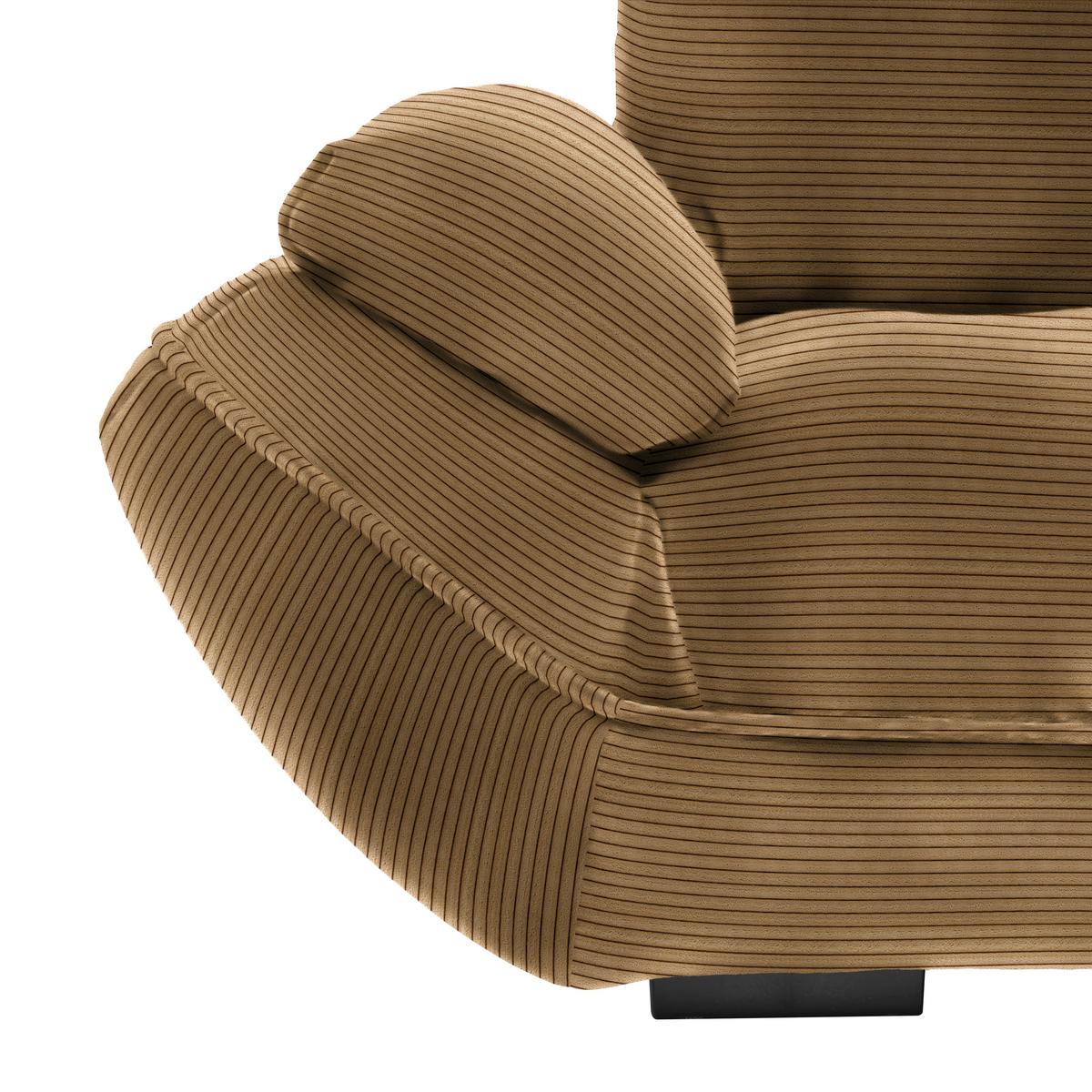 Wohnlandschaft Vivo Sandfarben - Sandfarben/Schwarz, Modern, Kunststoff/Textil (317/63/179cm) - Premium Living