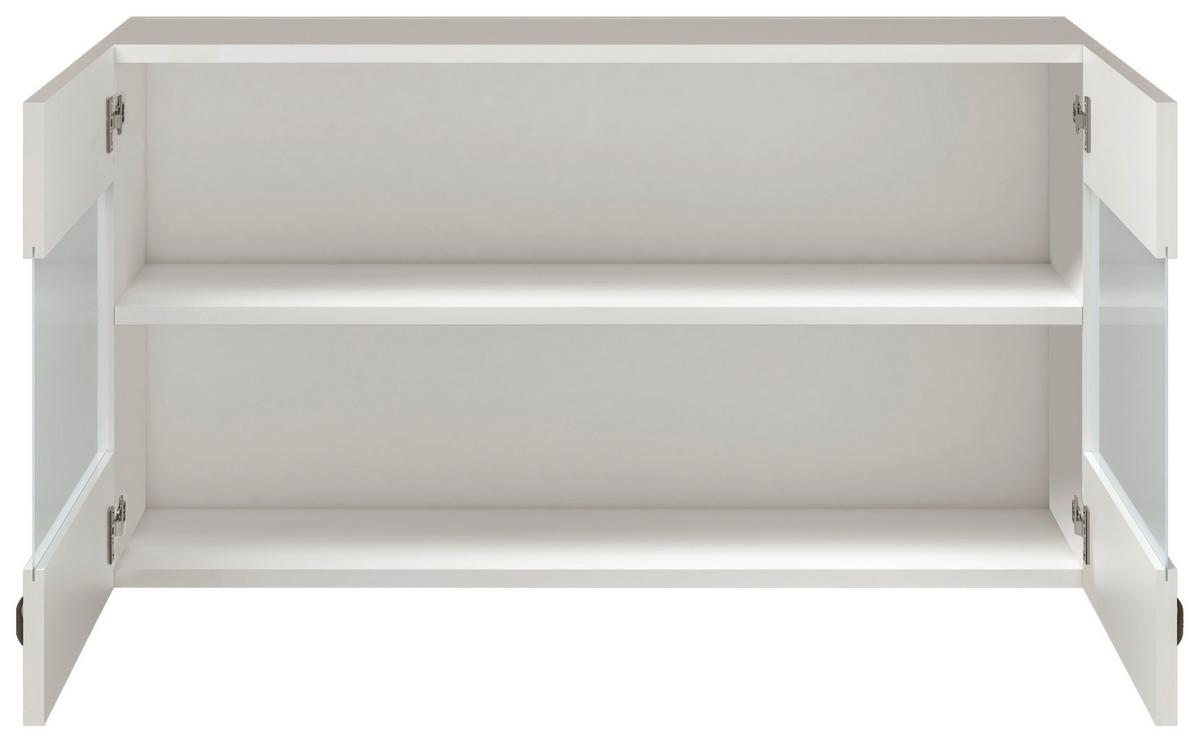 Kuhinjska Zgornja Omarica Alba, Bela, Steklo, Š. 100 Cm - barve nerjavečega jekla/bela, Moderno, kovina/leseni material (100/54,8/32cm) - FlexWell