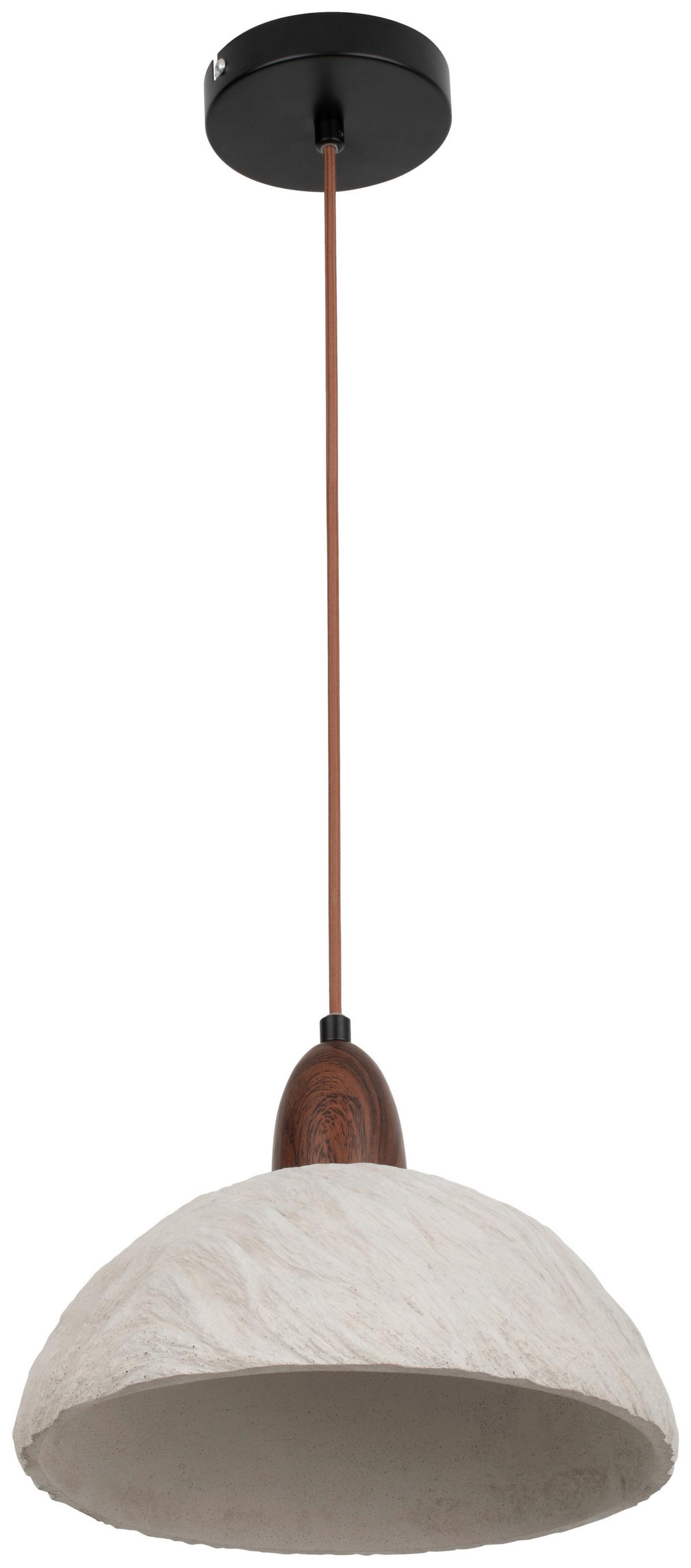 LAMPA WISZĄCA KAIMANA - kolor orzecha włoskiego/szary, Design, kamień/metal (28/120cm) - Collet's Monde