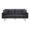 Schlafsofa David Dunkelgrau Webstoff - Chromfarben/Dunkelgrau, MODERN, Holz/Textil (196/83/89cm) - Bessagi Home