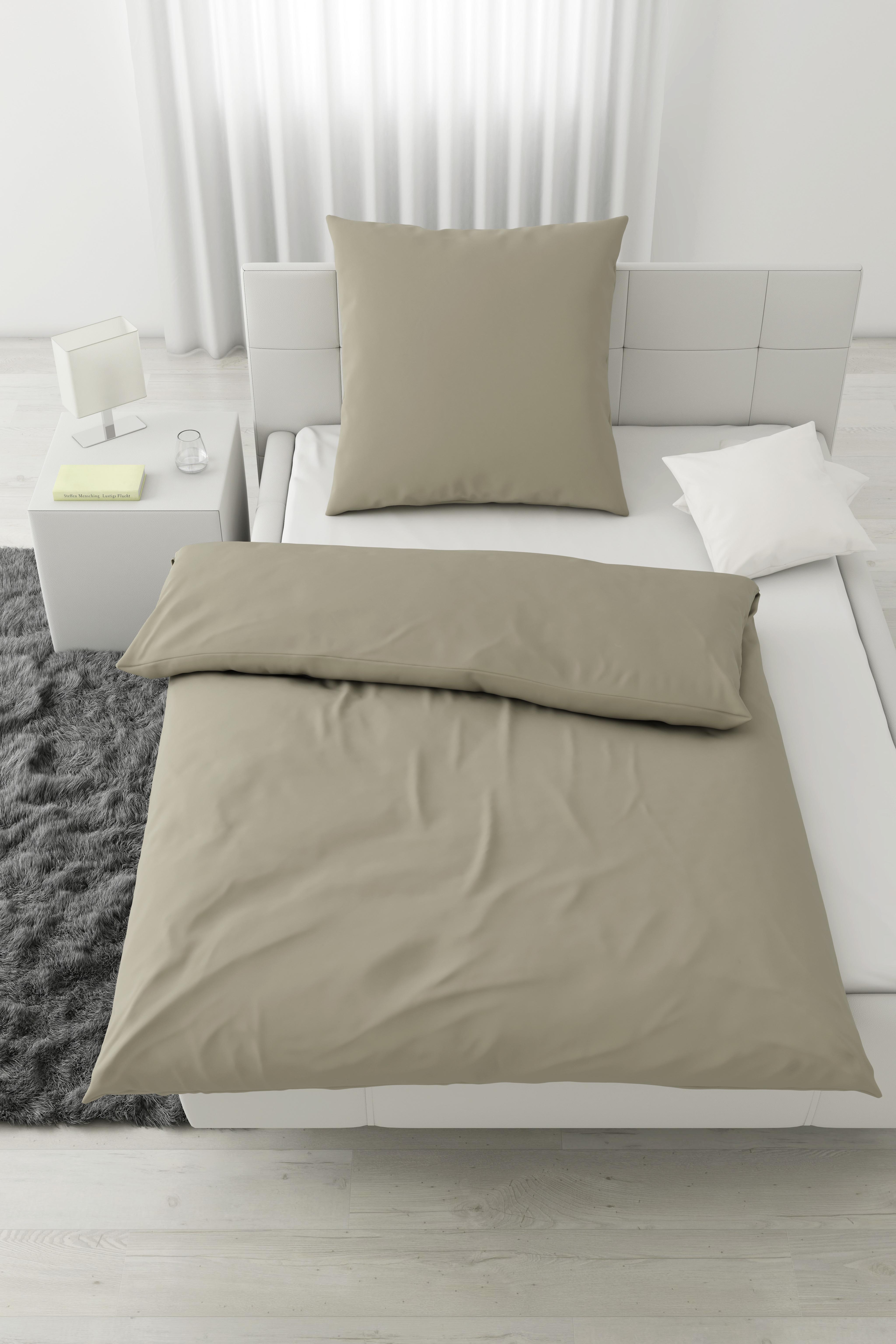 Bettwäsche Stone Washed Uni ca. 135x200cm - Naturfarben, ROMANTIK / LANDHAUS, Textil (135/200cm) - Modern Living
