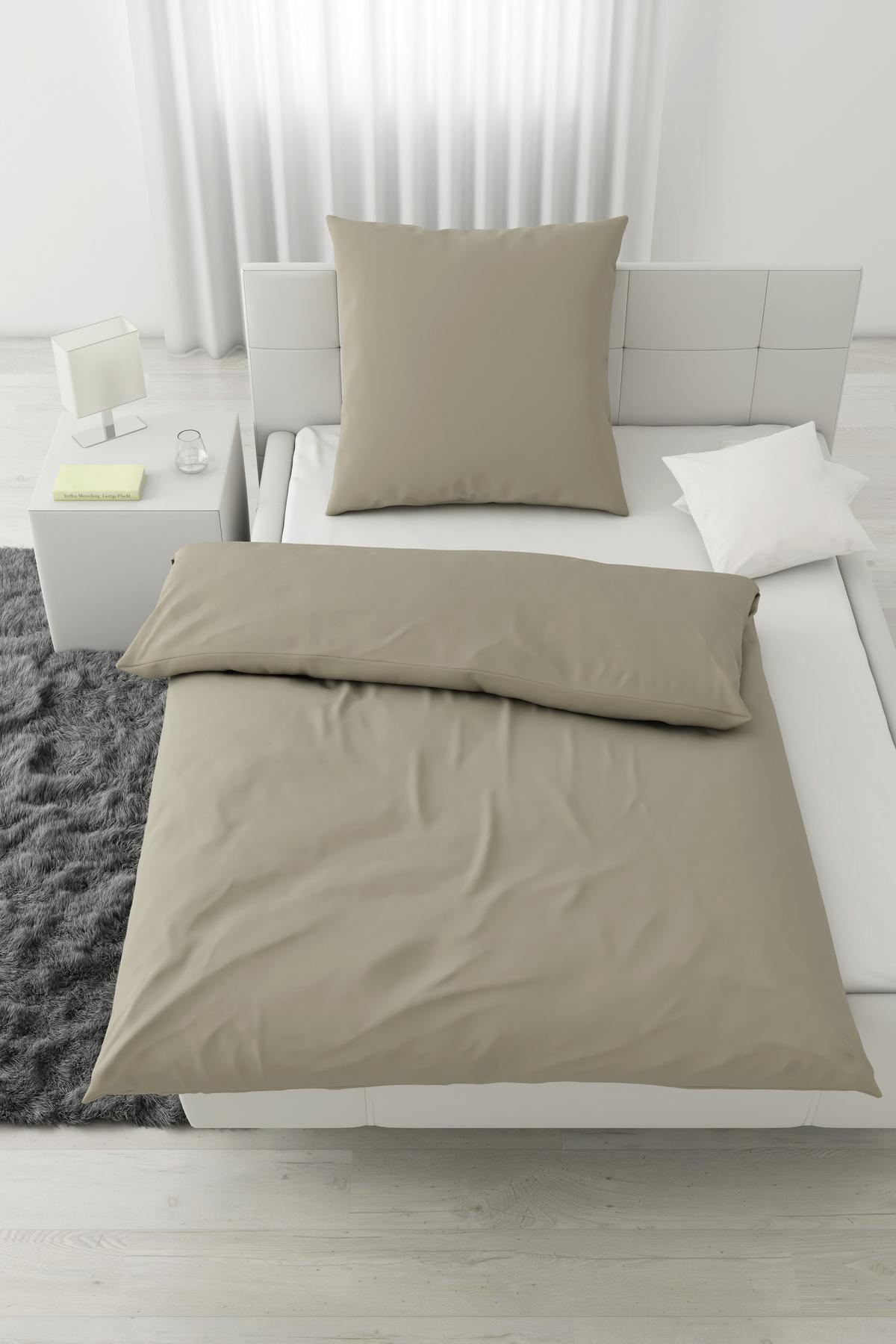 Bettwäsche Stone Washed Uni ca. 135x200cm - Naturfarben, ROMANTIK / LANDHAUS, Textil (135/200cm) - Modern Living