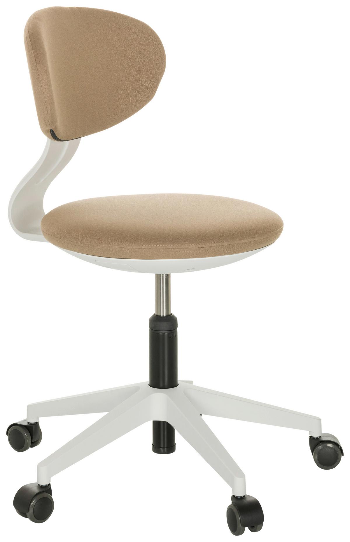 Jugenddrehstuhl Minimovo ca.42x66-87x52cm Beige - Beige/Weiß, Basics, Kunststoff/Textil (42/66-87/52cm) - MID.YOU
