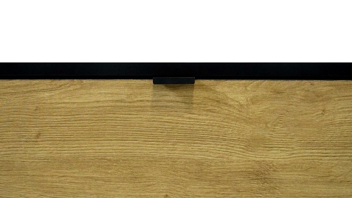 Lowboard Queens Naturfarben/Schwarz - Schwarz/Naturfarben, MODERN, Holzwerkstoff/Metall (160/54/40cm) - Mömax