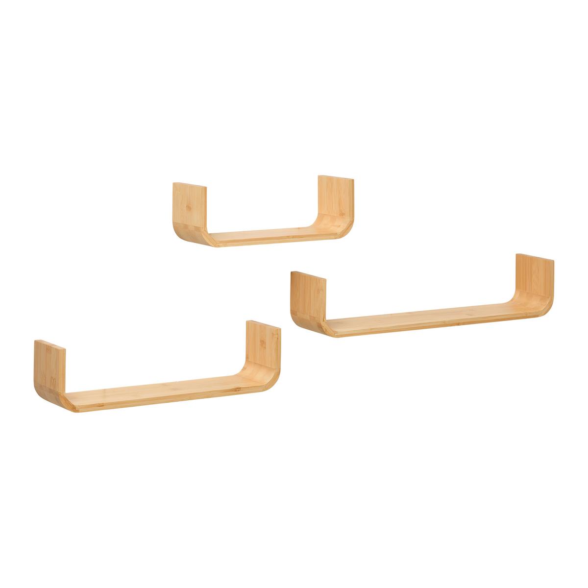 Bonnie Set Zidnih Polica 3/1 - prirodne boje, Natur, prirodni materijali (30/40/50/10/10/10/10/10/10cm) - Based