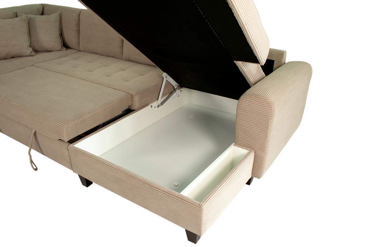 Kutna Garnitura Moritz - sivo-smeđa, Trend, tekstil (178/324/155cm) - Modern Living