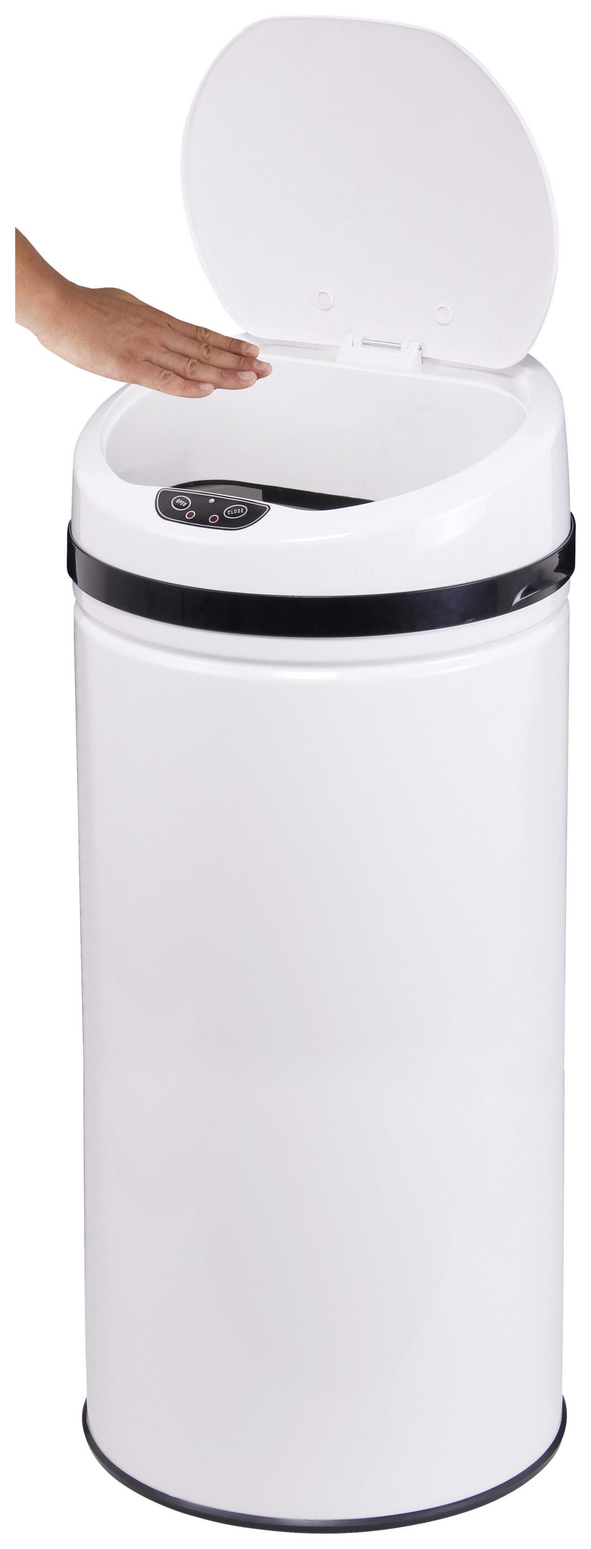 Coș gunoi Sensor cca. 42 l - alb/negru, Trend, plastic/metal (31/31/79,5cm) - Echtwerk