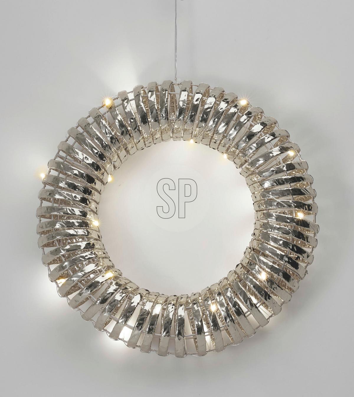 Kranz Arvid Silberfarben - Silberfarben, Basics, Kunststoff/Metall (30/7/30cm)
