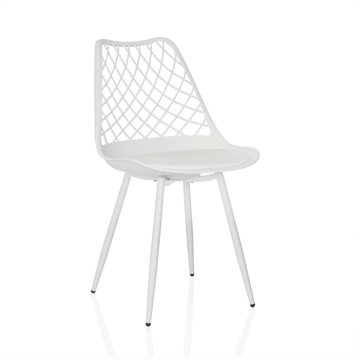 Vrtni Stol Begio S, Bela - bela, Moderno, kovina/umetna masa (48/83/57cm) - MID.YOU