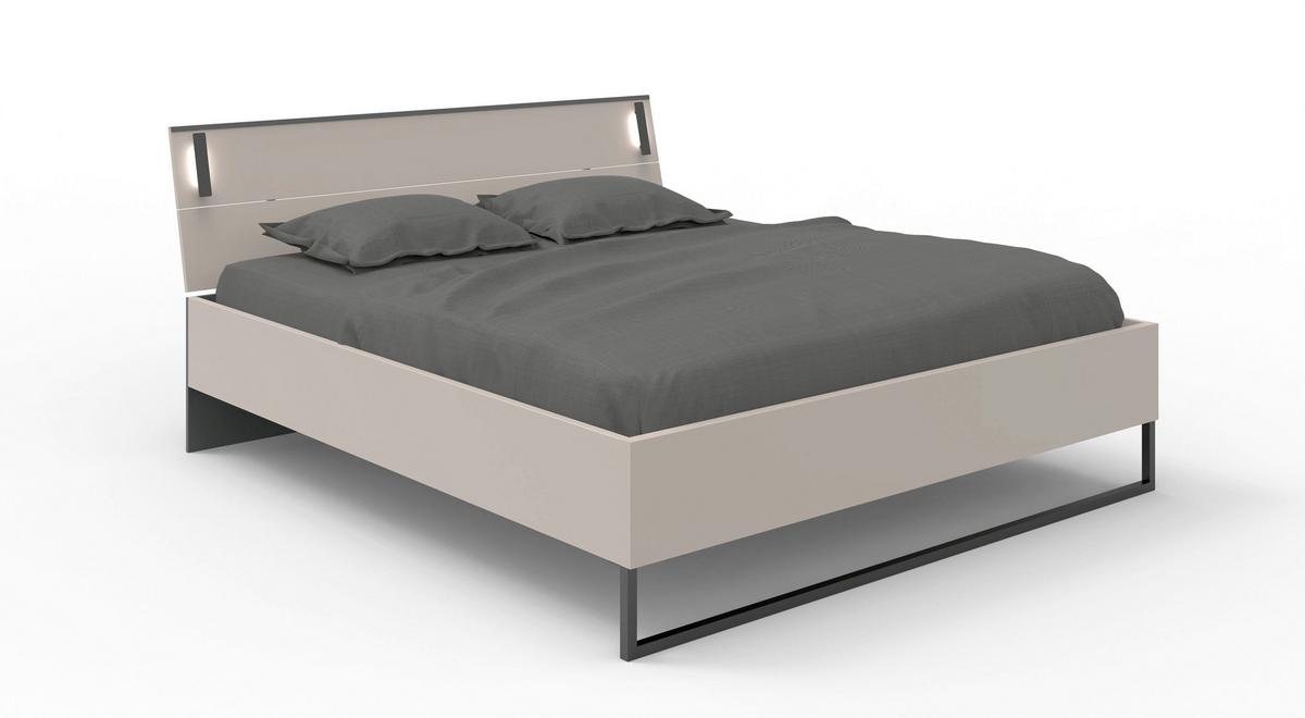 Futonska Postelja Tilburg, Siva, 180x200 - sahara/siva, Moderno, kovina/leseni material (180/200cm)