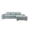 Ecksofa mit Bettkasten Rigatti ca. 314x184 cm Hellblau - Schwarz/Hellblau, MODERN, Textil/Metall (314/184cm) - Livetastic