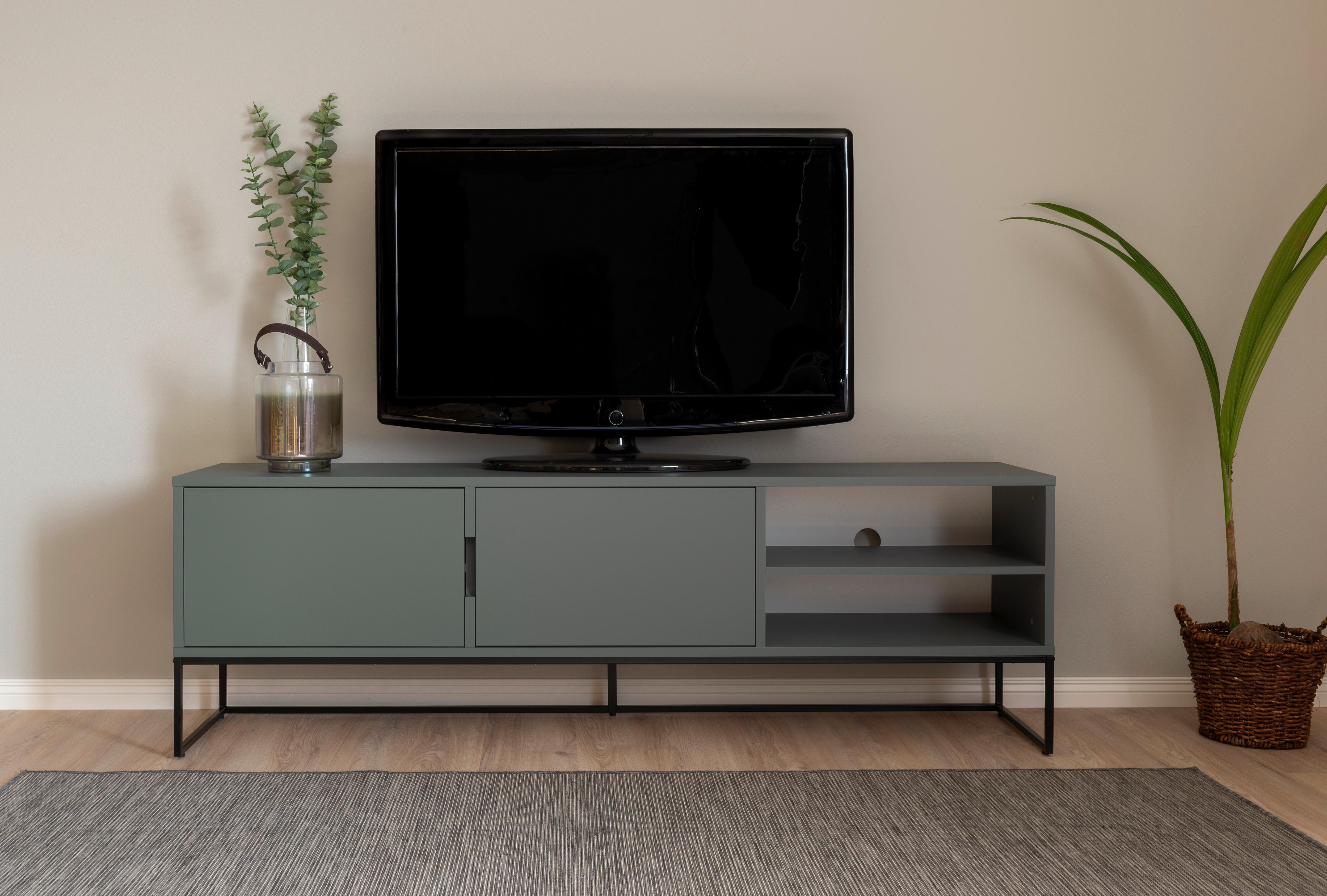 KOMODA NISKA LIPP - LOMOCO - - czarny/ciemnozielony, Design, materiał drewnopochodny/metal (176/57/43cm) - Lomoco