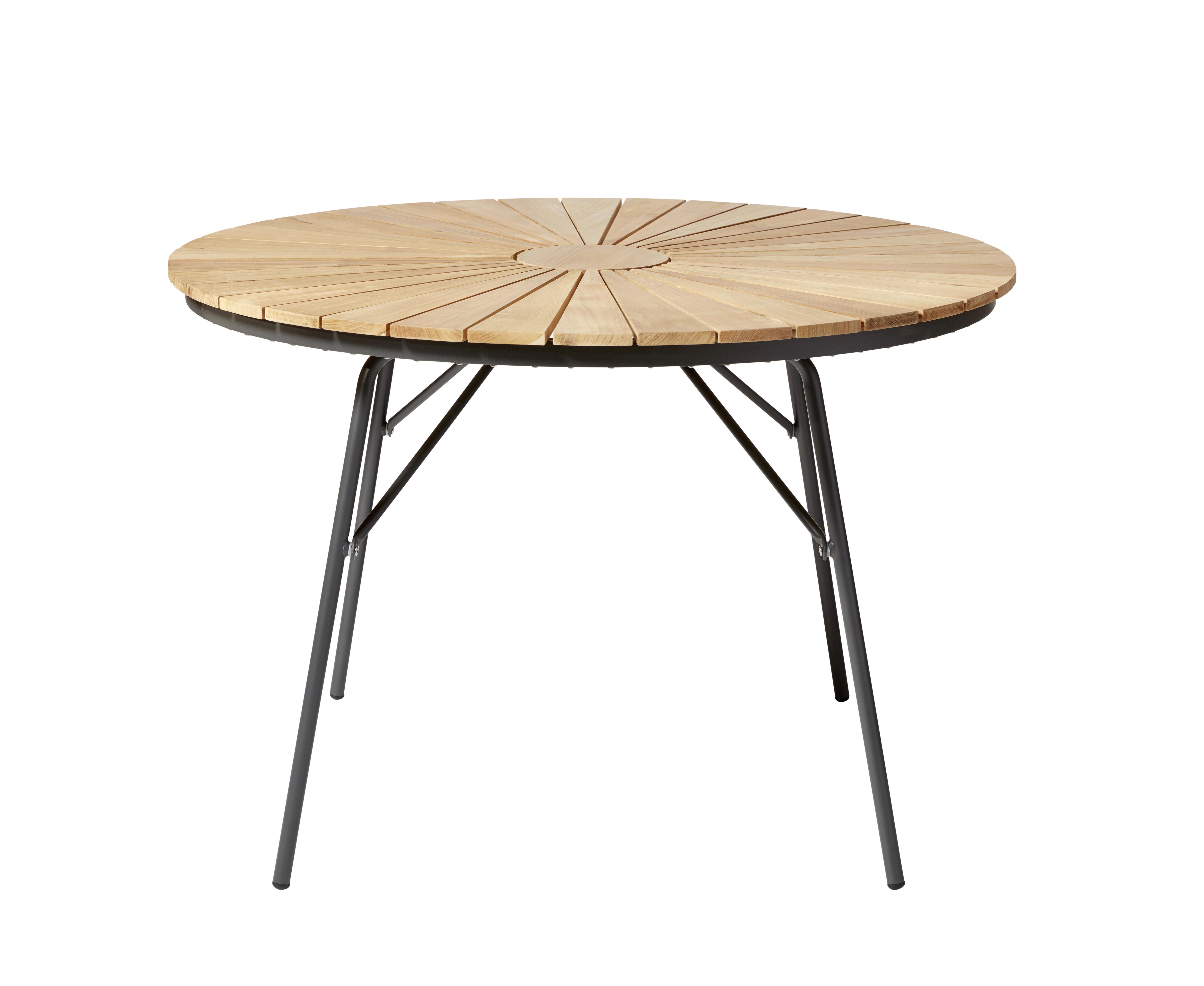 Gartentisch Ellen Anthrazit/Teak - Anthrazit/Teakfarben, KONVENTIONELL, Holz/Metall (110/110/74cm) - Gardenson