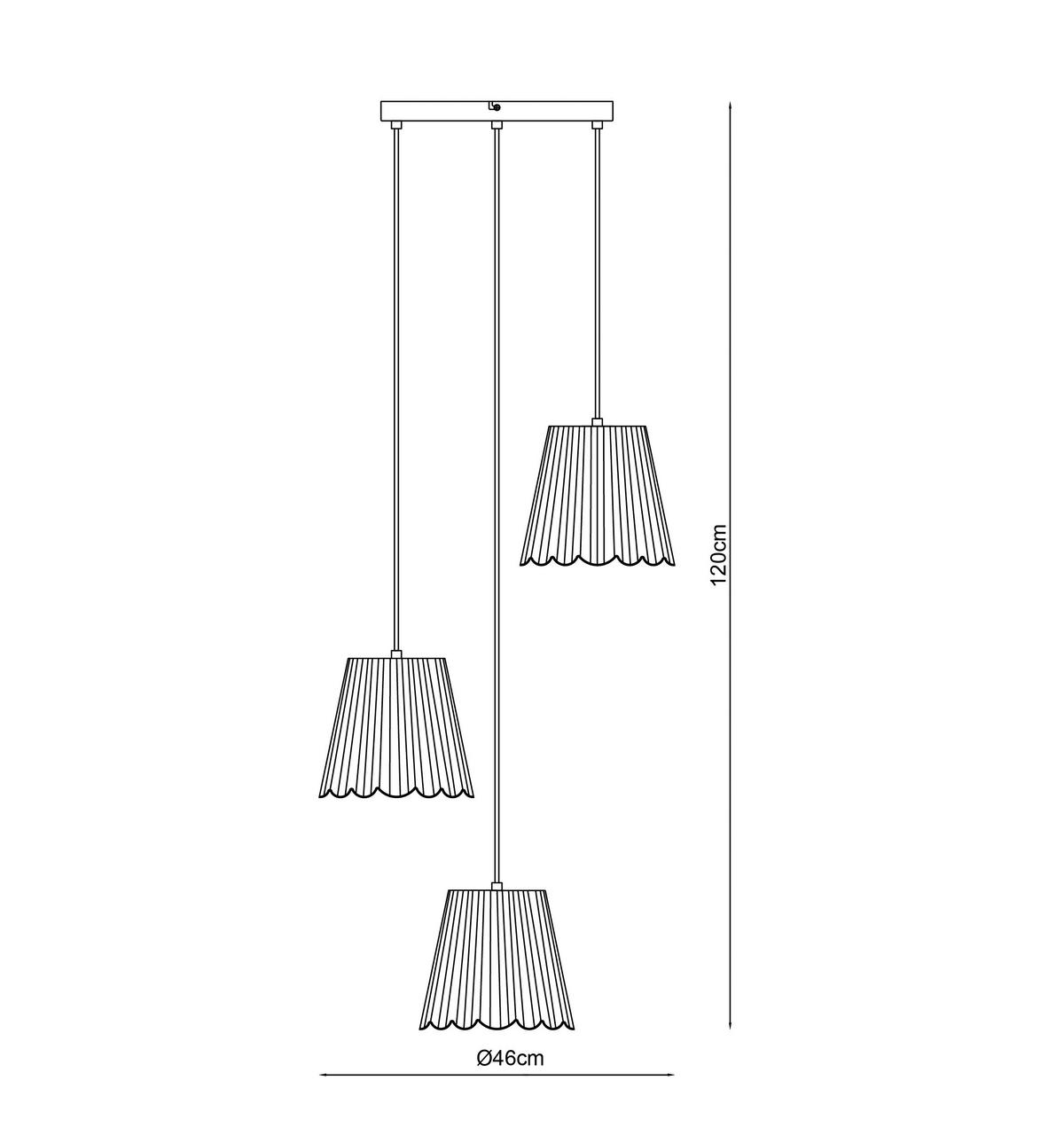 LAMPA WISZĄCA DARLIN - kolor naturalny/biały, Konventionell, metal/papier (46/120cm) - Collet's Monde