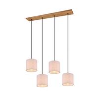 Hängeleuchte Elmau Braun/Weiß max. 60 Watt - Braun/Weiß, Natur, Textil/Metall (100/20/150cm) - Trio Leuchten