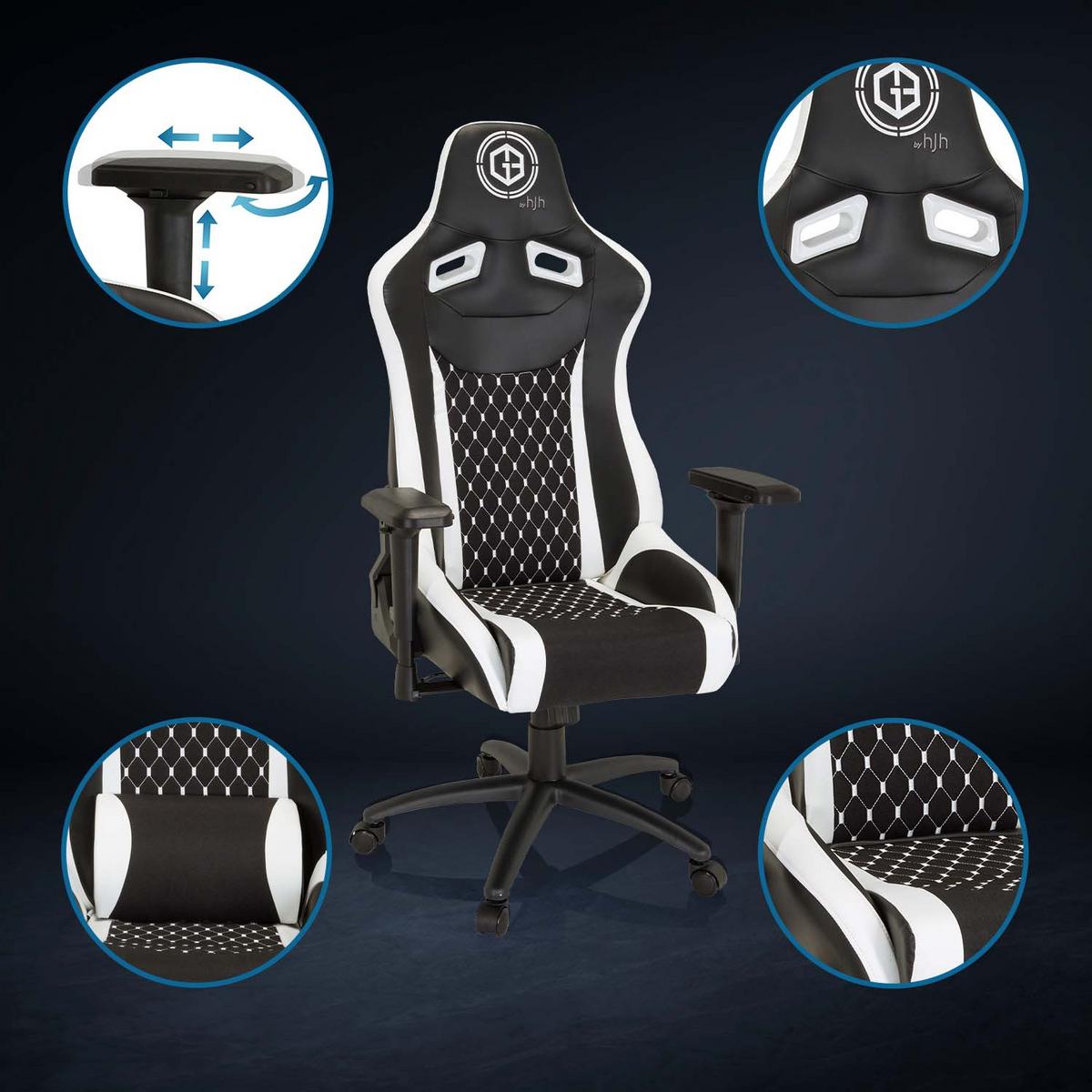 Gaming Stol Gamebreaker Sx 04, Črna, Bela - črna/bela, Moderno, kovina/umetna masa (74/137/66cm) - MID.YOU