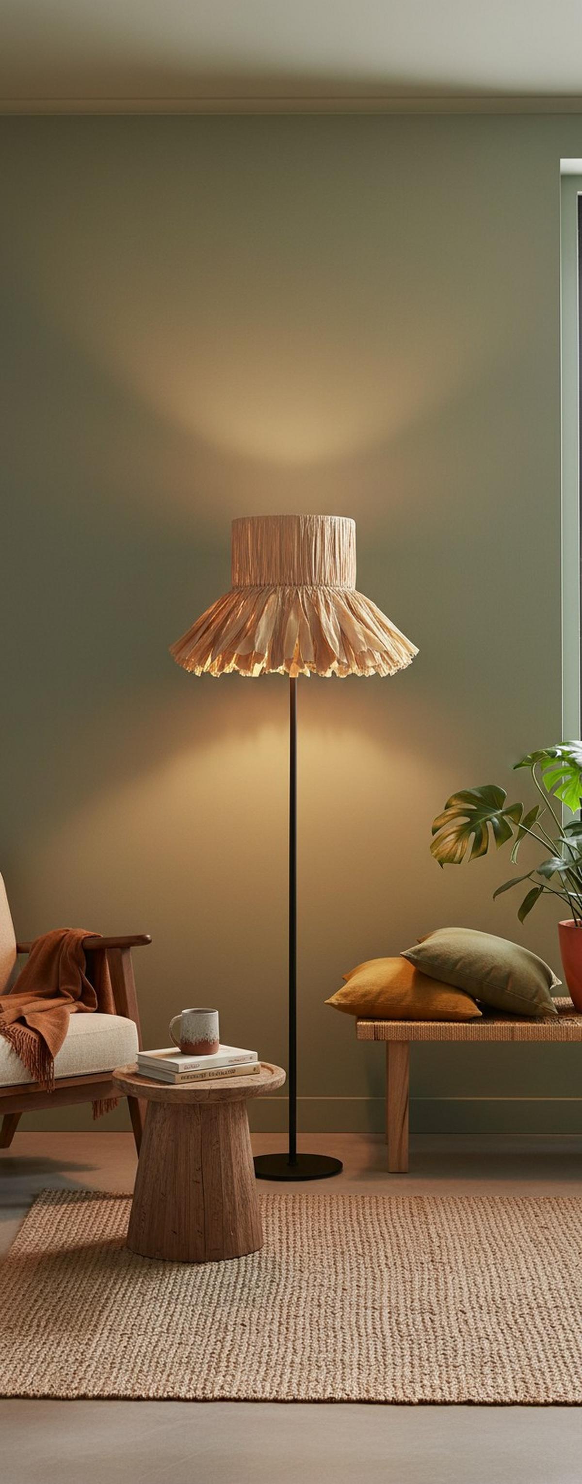 LAMPA STOJĄCA DANAI - kolor naturalny/czarny, Design, metal/papier (50/150cm) - Collet's Monde