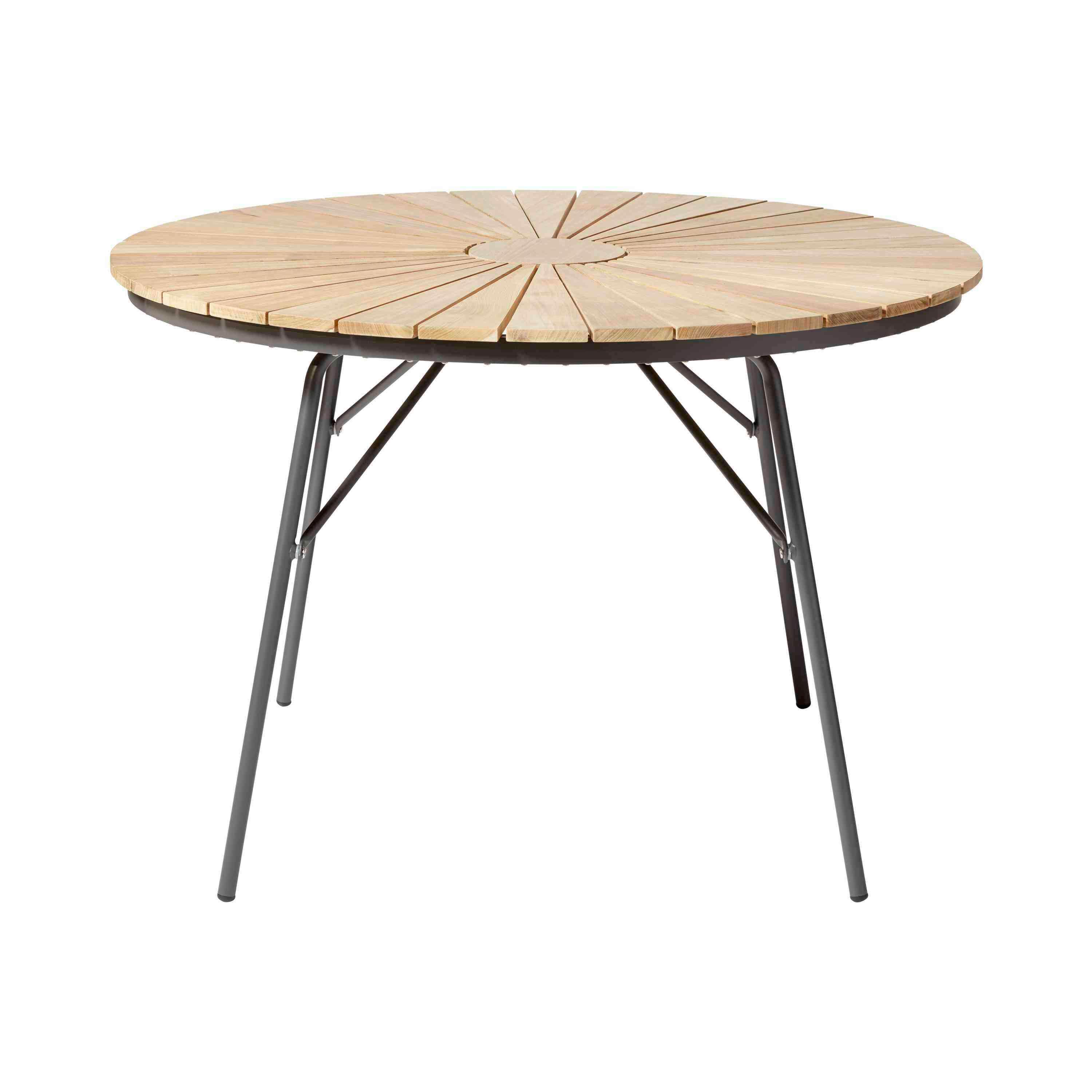 Gartentisch Ellen Anthrazit/Teak - Anthrazit/Teakfarben, KONVENTIONELL, Holz/Metall (110/110/74cm) - Gardenson