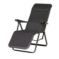 Relaxliege LUGANO in Anthrazit, Schwarz - Anthrazit/Schwarz, Basics, Textil/Metall (65/114/85cm) - Gardenson
