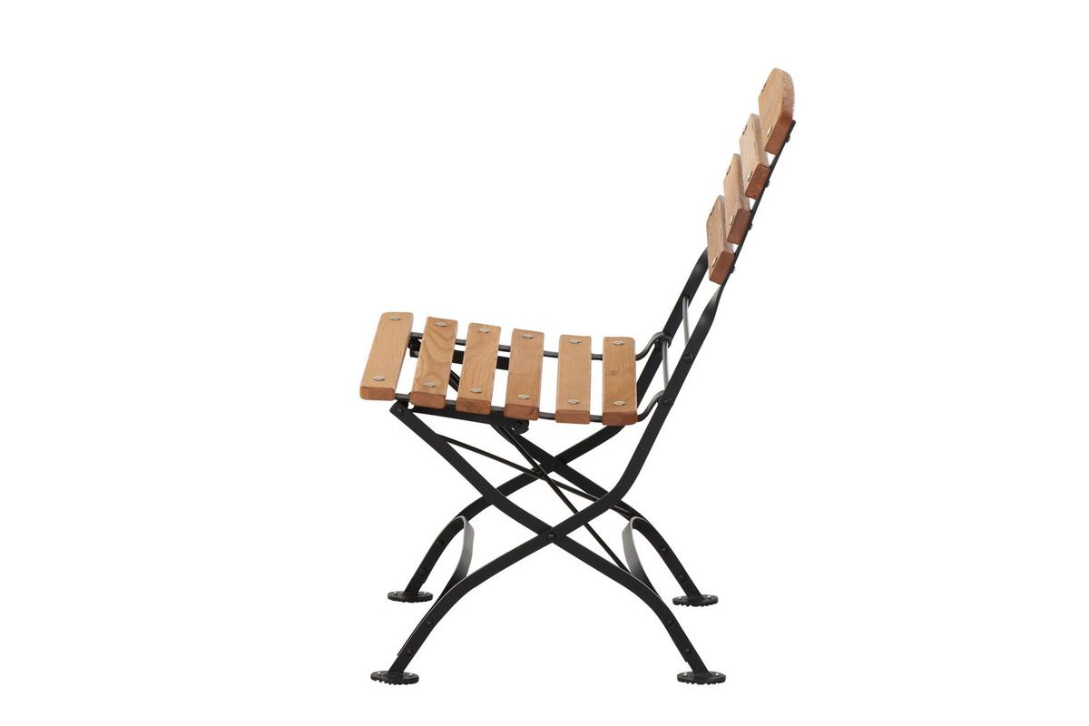 Gartenklappstuhl-Set Peru III 4-tlg. Schwarz/Echtholz - Naturfarben, Basics, Holz/Metall (60/87/43cm) - Siena Garden