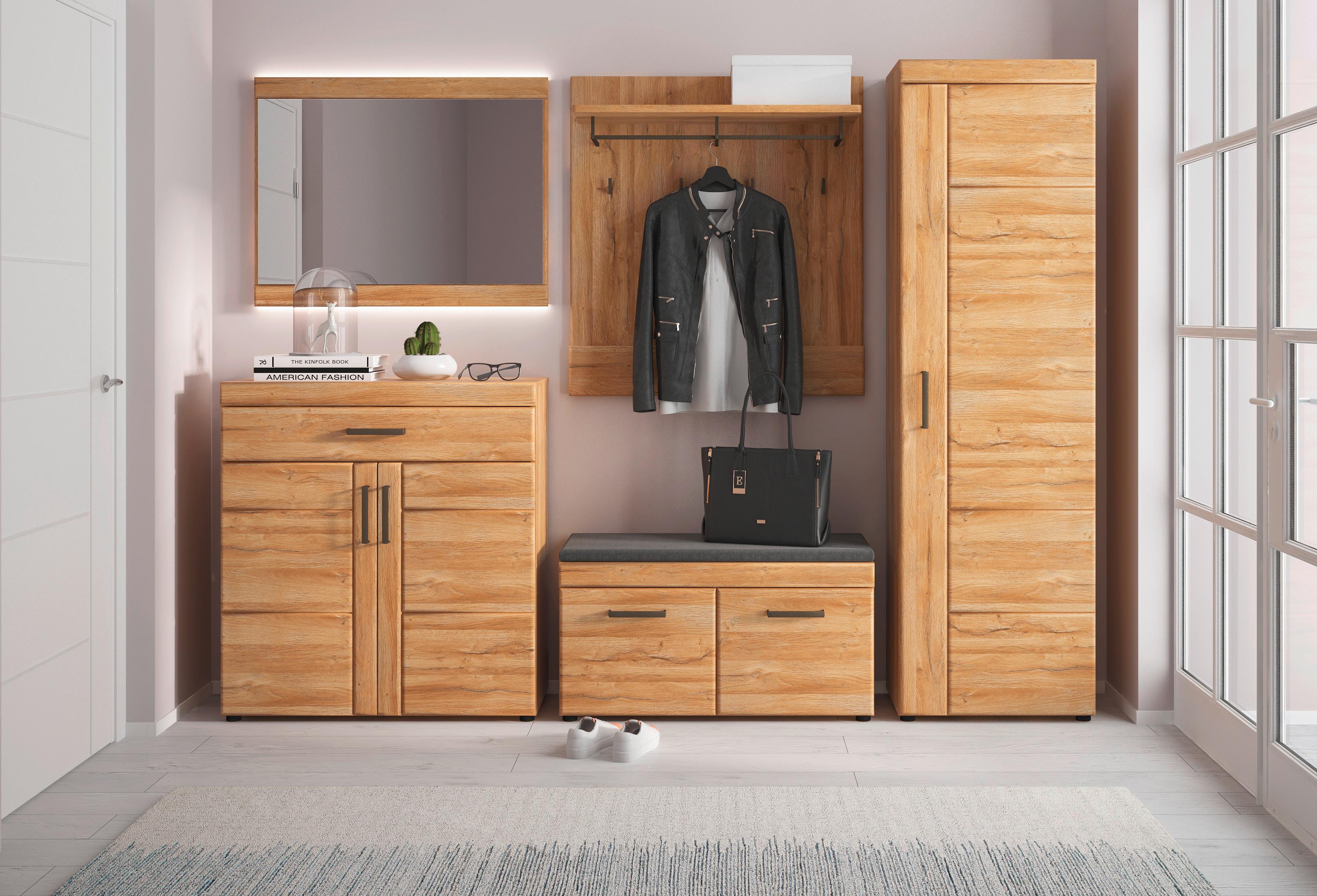 Panou cuier CORTINA - culoare lemn stejar, Trend, material pe bază de lemn (92,8/101/32,5cm) - Modern Living