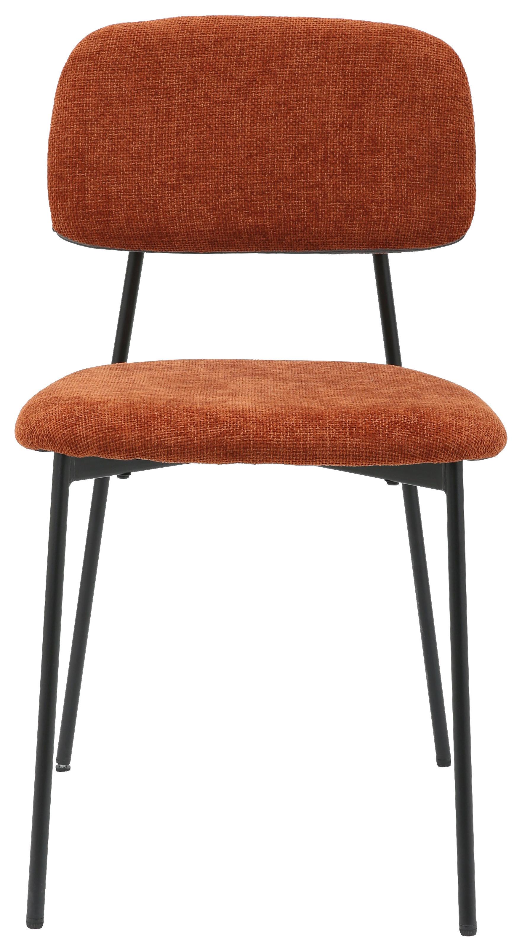 Stuhl Lara Braun - Rostfarben/Schwarz, MODERN, Textil/Metall (44/78,5/49cm) - Mömax