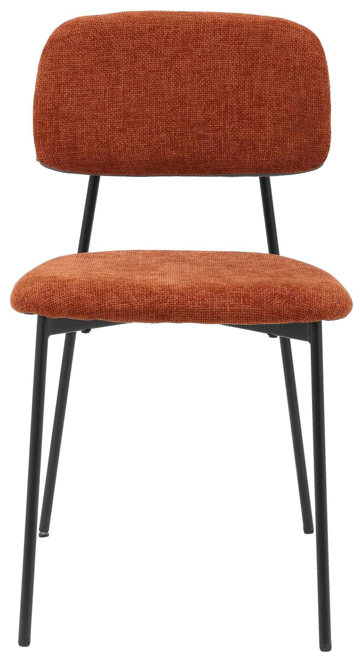 Stuhl Lara Braun - Rostfarben/Schwarz, MODERN, Textil/Metall (44/78,5/49cm) - Mömax