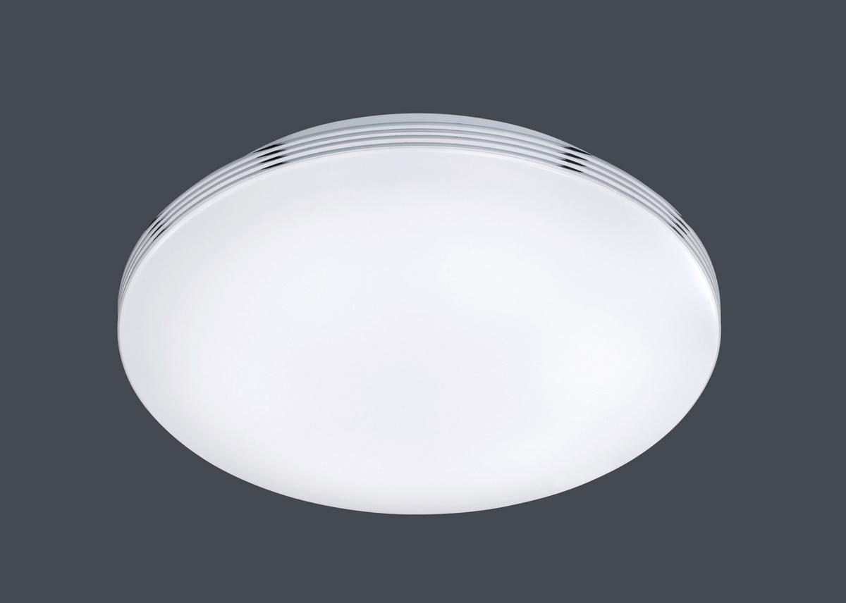 Badezimmer-Deckenleuchte Apart in Weiß/Chrom max. 18 Watt - Chromfarben/Weiß, Design, Kunststoff/Metall (35,0/9,5cm) - Trio Leuchten