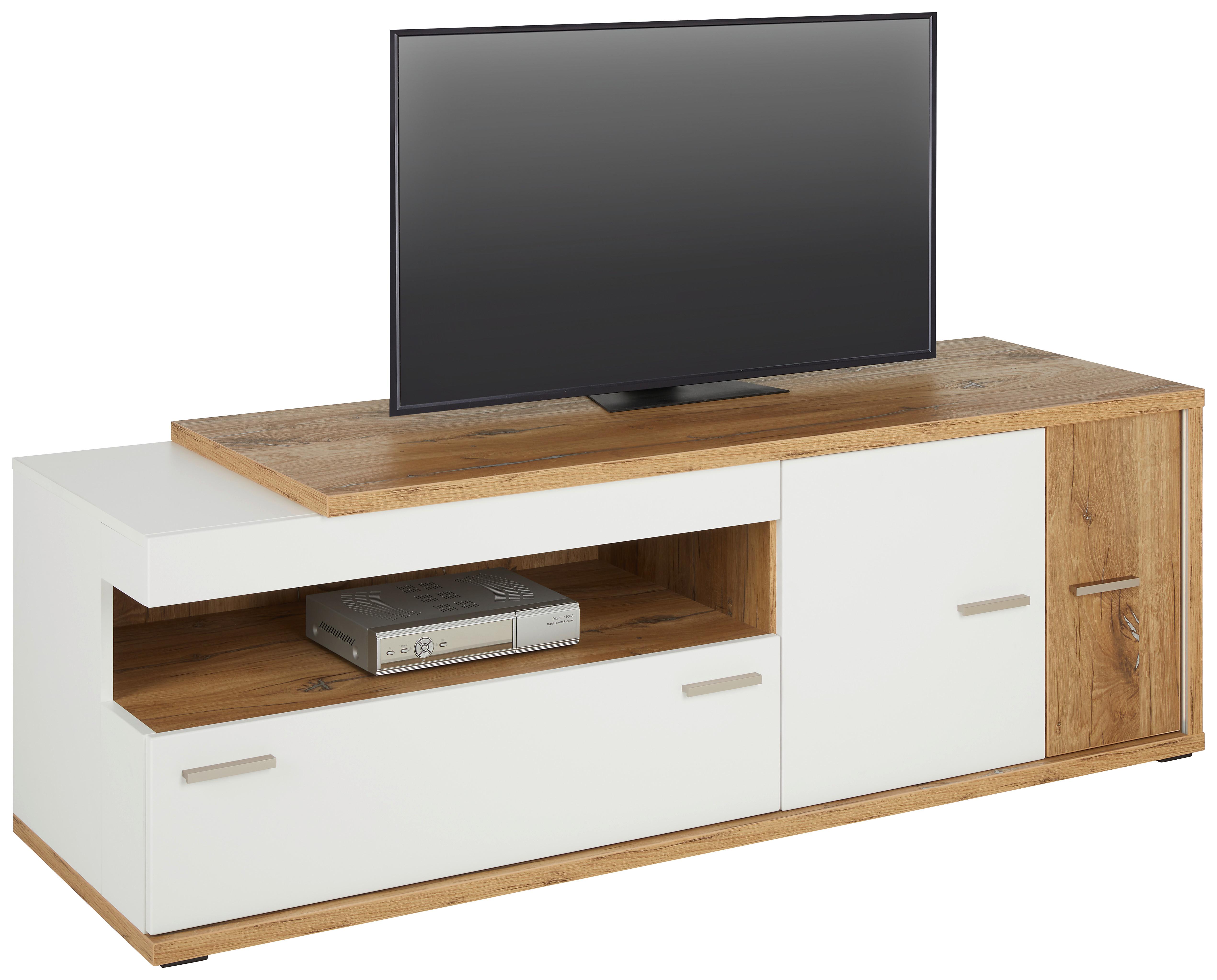 TV-Element Ambiente in Weiß/Eichefarben - MODERN, Holzwerkstoff/Kunststoff (163,6/56,6/53,6cm) - Mömax