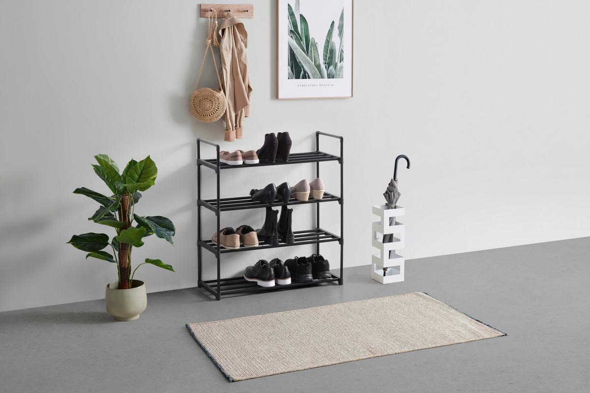 Etajeră încălțăminte JANE -SB- - negru, Modern, metal (65/82/30cm) - Modern Living