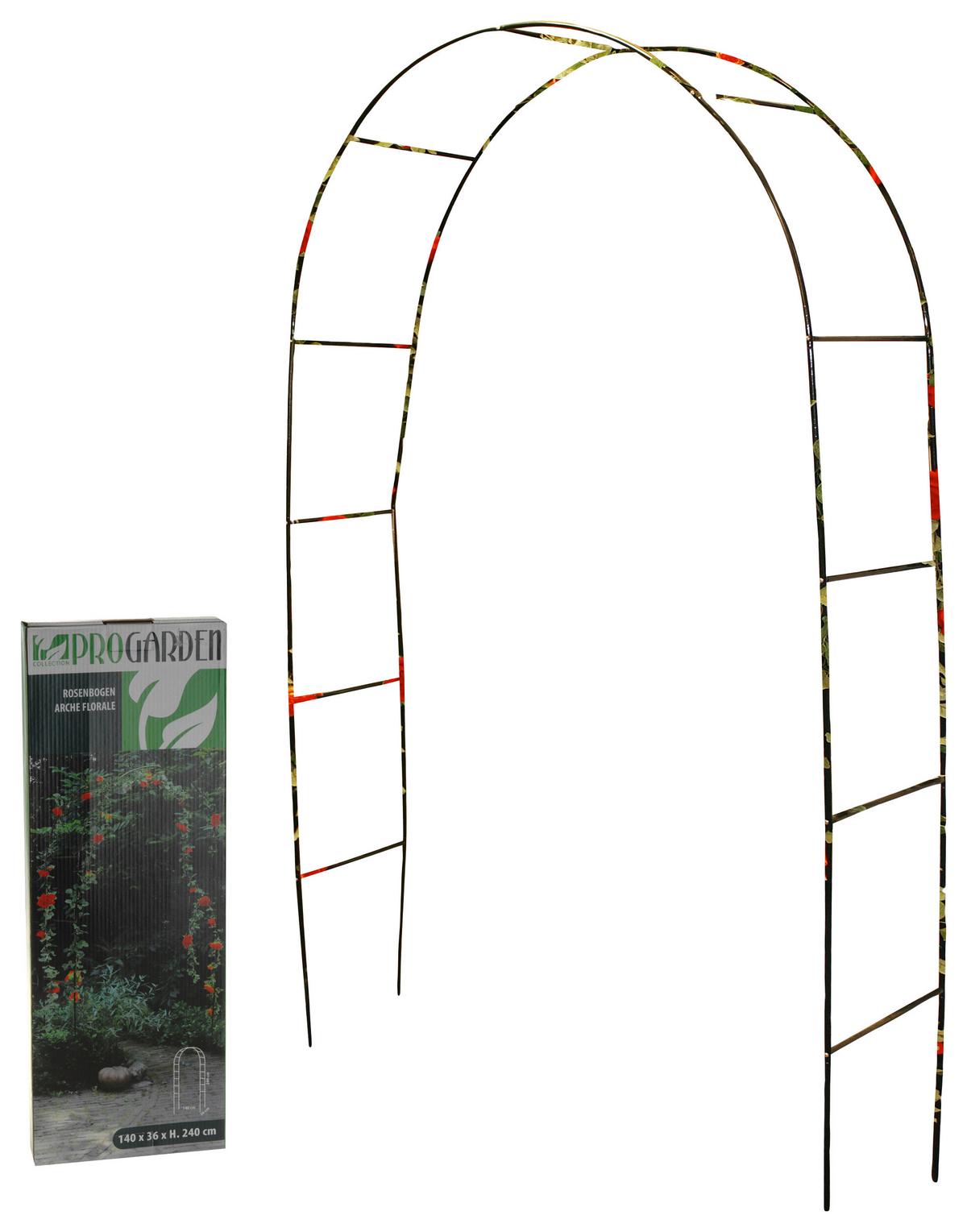 Rózsalugas Wild Rose - fekete, fém (140/36/240cm)