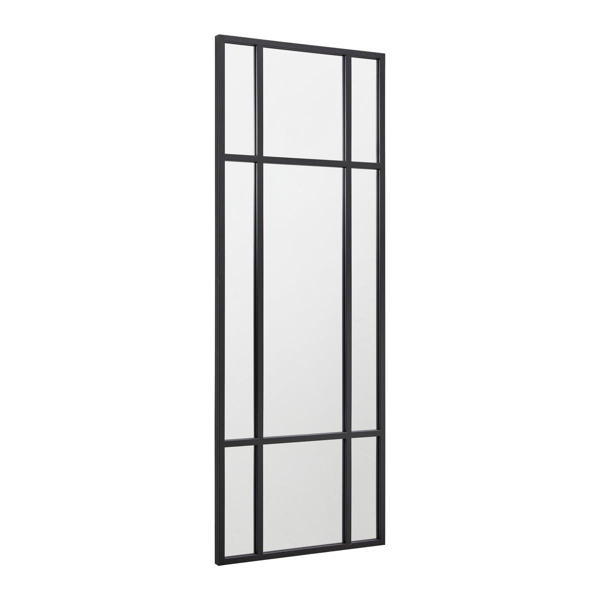Ogledalo Jill, Kovinski Okvir, 60x160 - črna, Moderno, kovina/steklo (60/160/3cm) - Bessagi Home