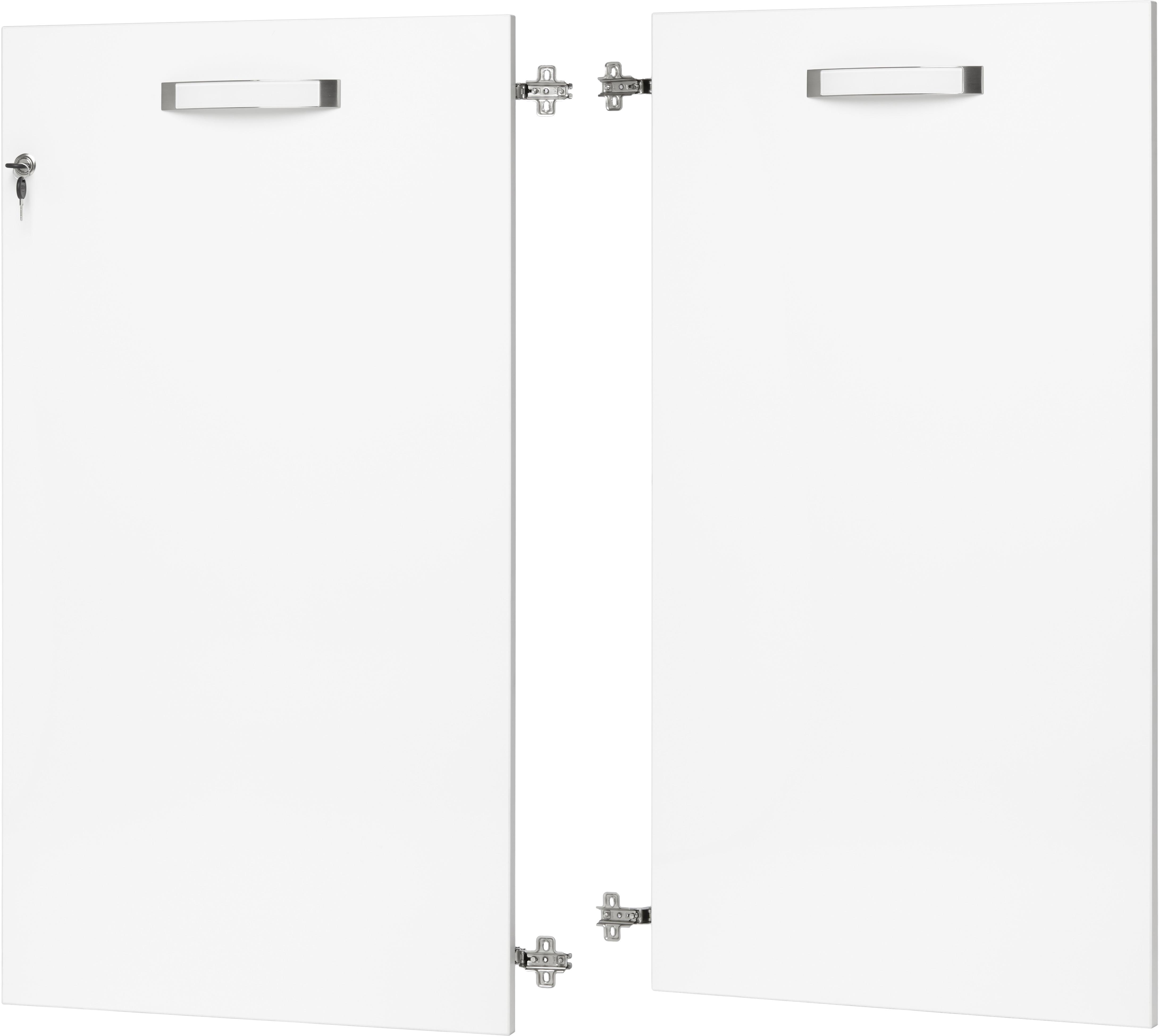 Türenset in Weiß Hochglanz - Weiß, MODERN, Holzwerkstoff/Kunststoff (113.5/105.3/1.8cm) - Premium Living