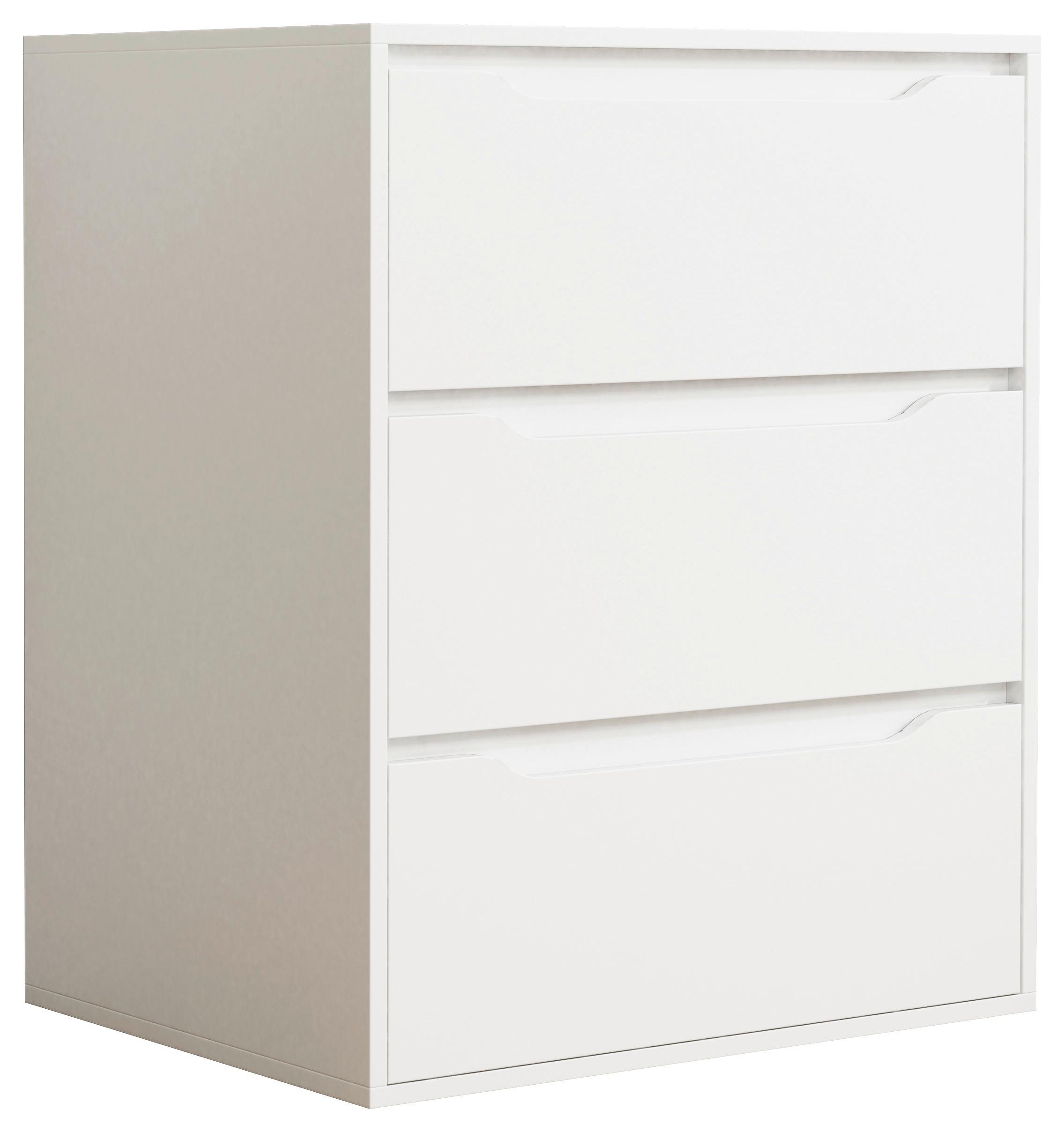 Kommode Malira L ca. 65x78x48 cm Weiß - Weiß, Design, Holzwerkstoff (65/78/48cm) - MID.YOU