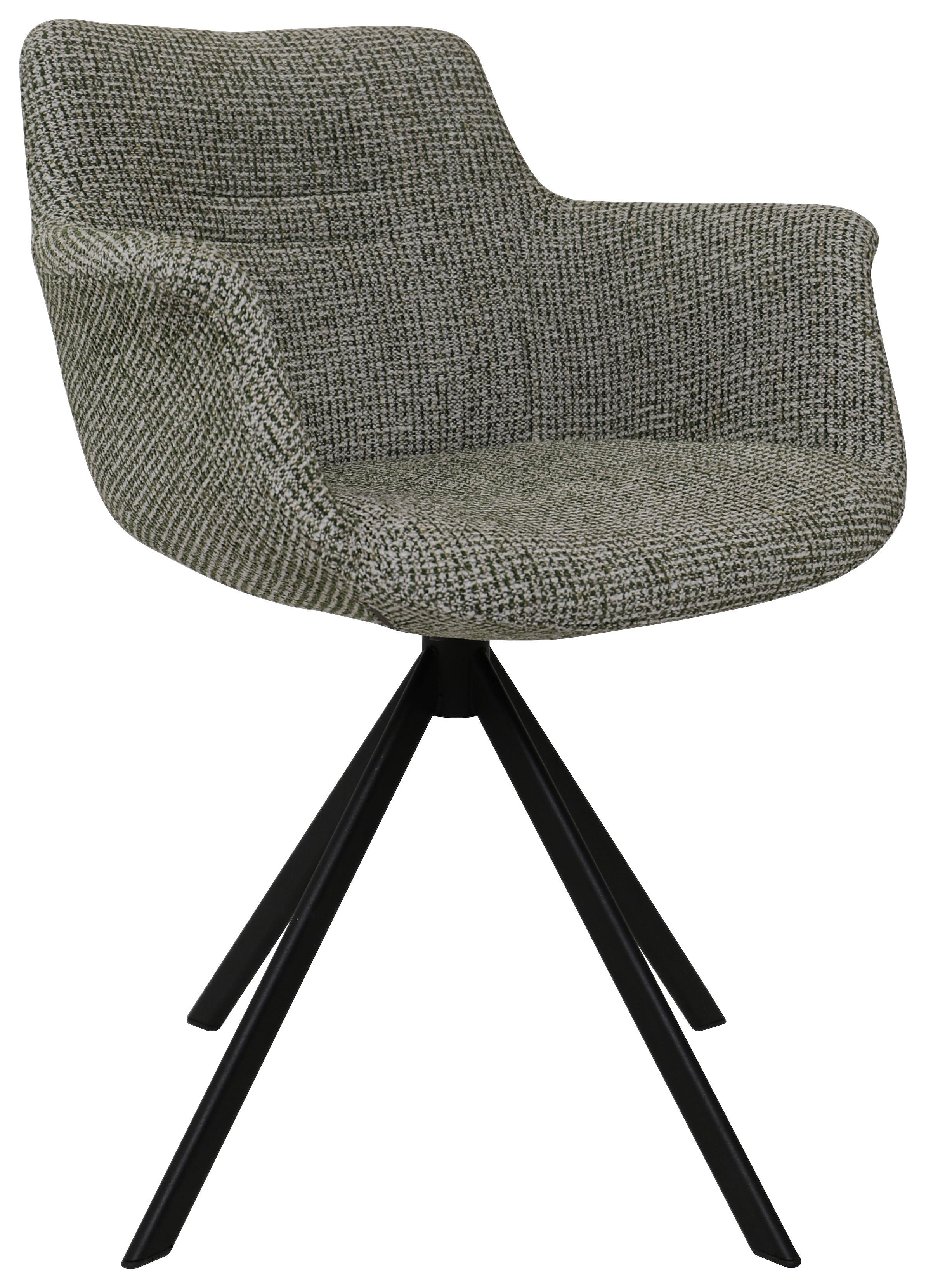 KRZESŁO Z PODŁOKIETNIKAMI PESCARA - zielony/czarny, Design, metal/tkanina (60/80/60cm) - Venda